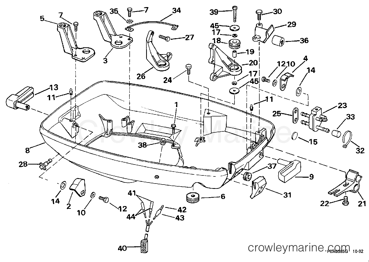 1997 Outboard 50 - E50TTLEUR - LOWER ENGINE COVER