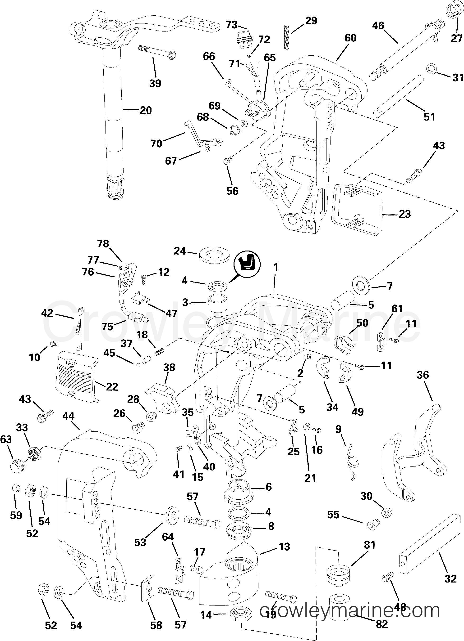 2005 Outboard 75 - E75DPLSOR - SWIVEL BRACKET