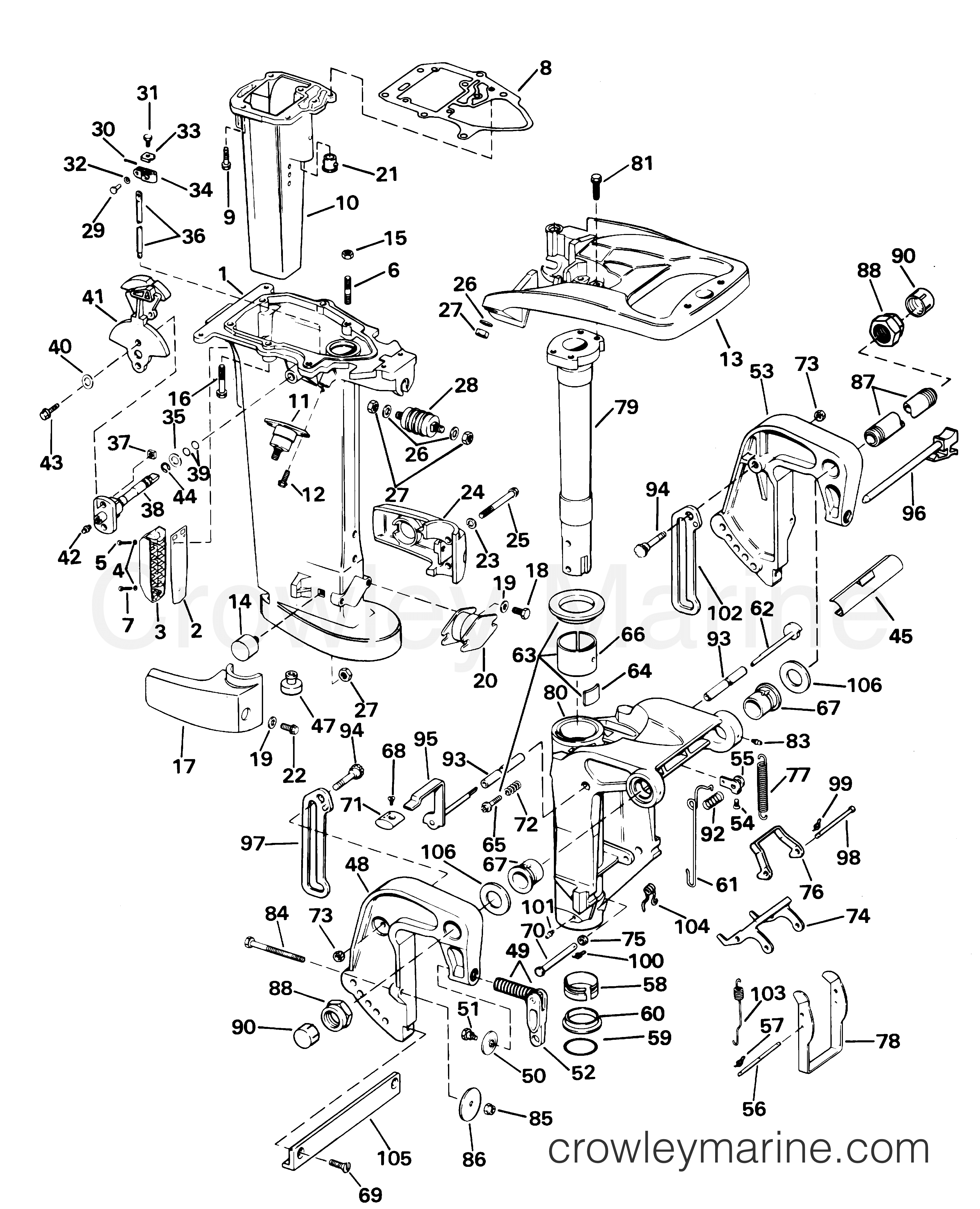 2001 Outboard 25 - J25TVSIS - MIDSECTION