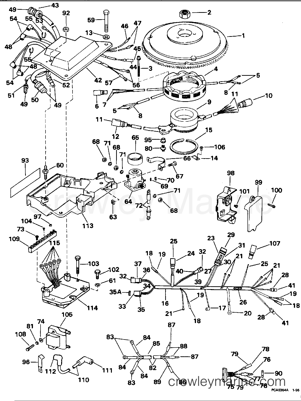 1996 Outboard 130 - J130TXADA - IGNITION SYSTEM