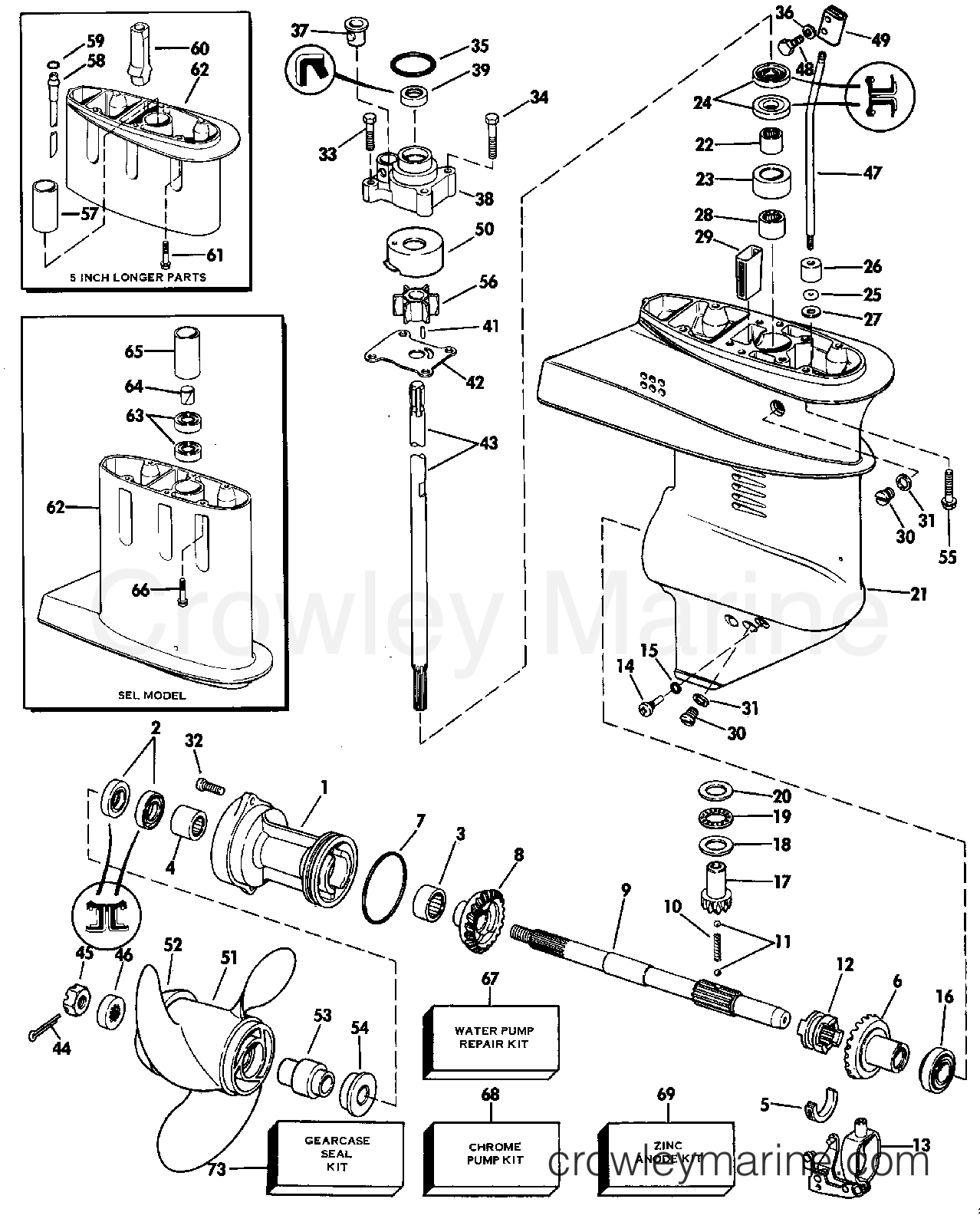 1988 Outboard 9.9 - J10ECCD - GEARCASE