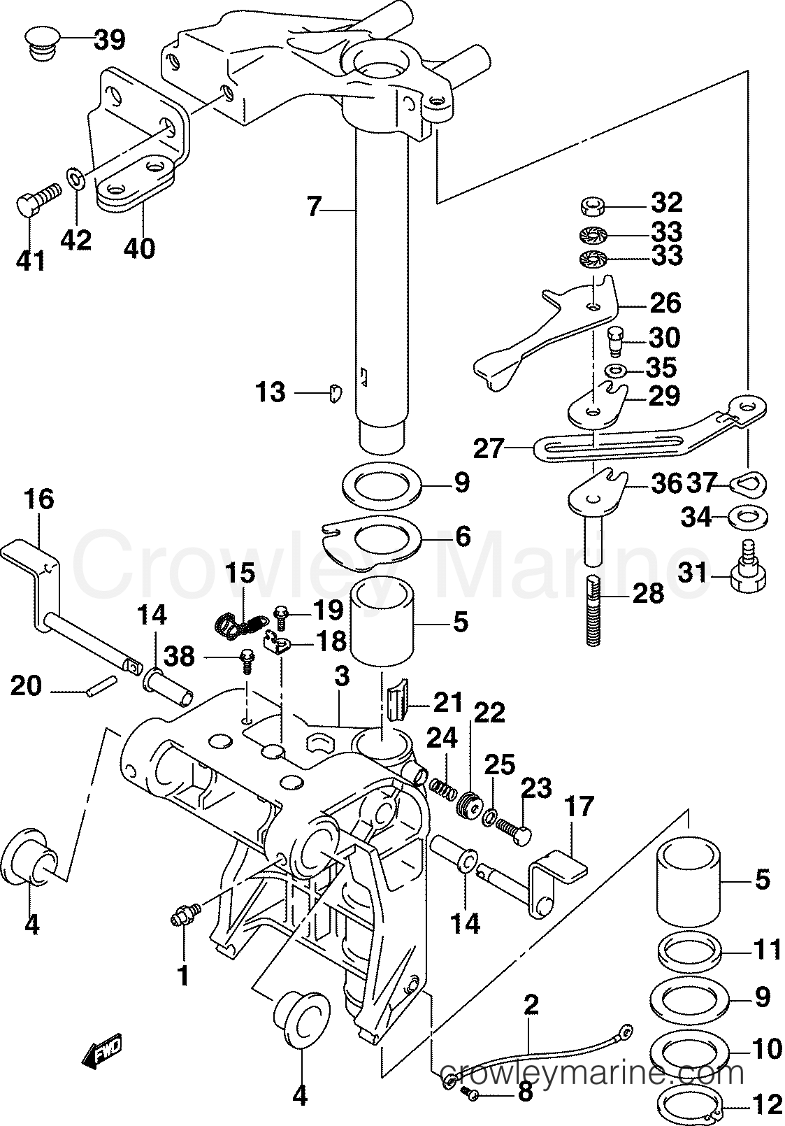 2005 Outboard 25 - J25PL4SOC - SWIVEL BRACKET