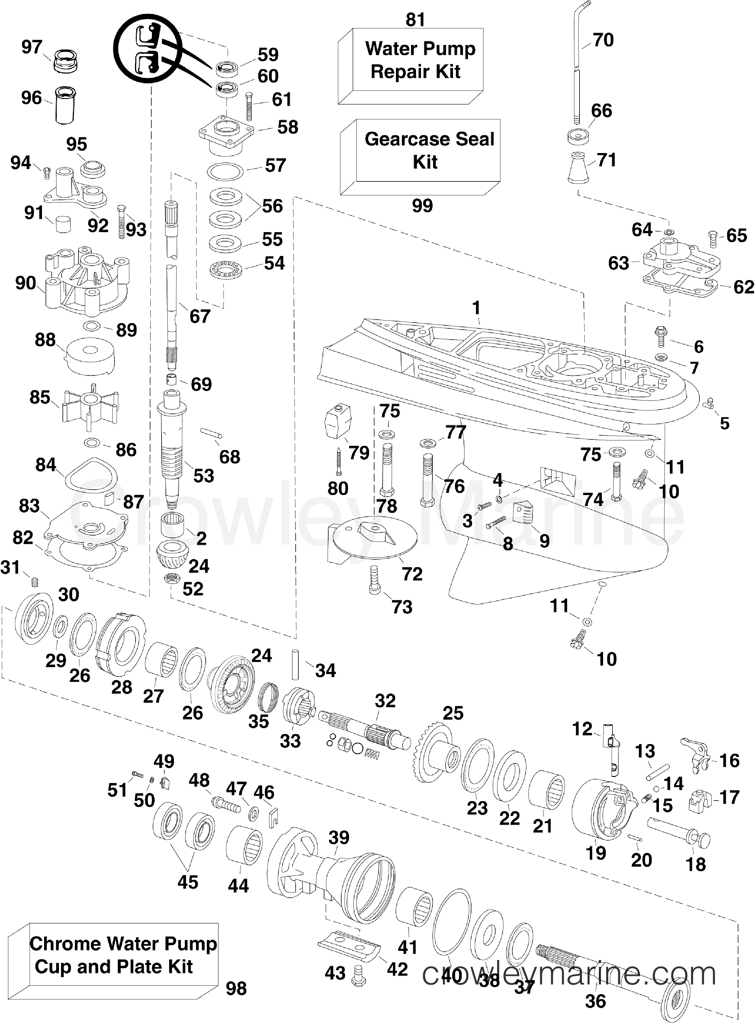 2009 Outboard 115 - E115DCXSEF - GEARCASE