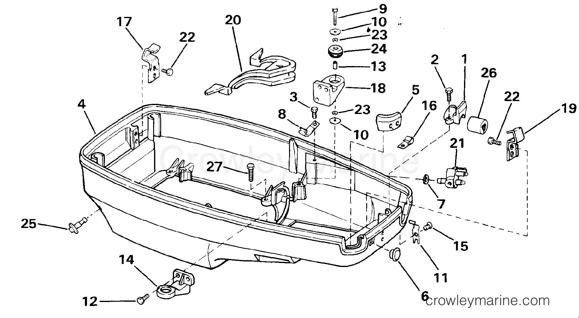 1987 Outboard 48 - J48ESLCUS - LOWER ENGINE COVER