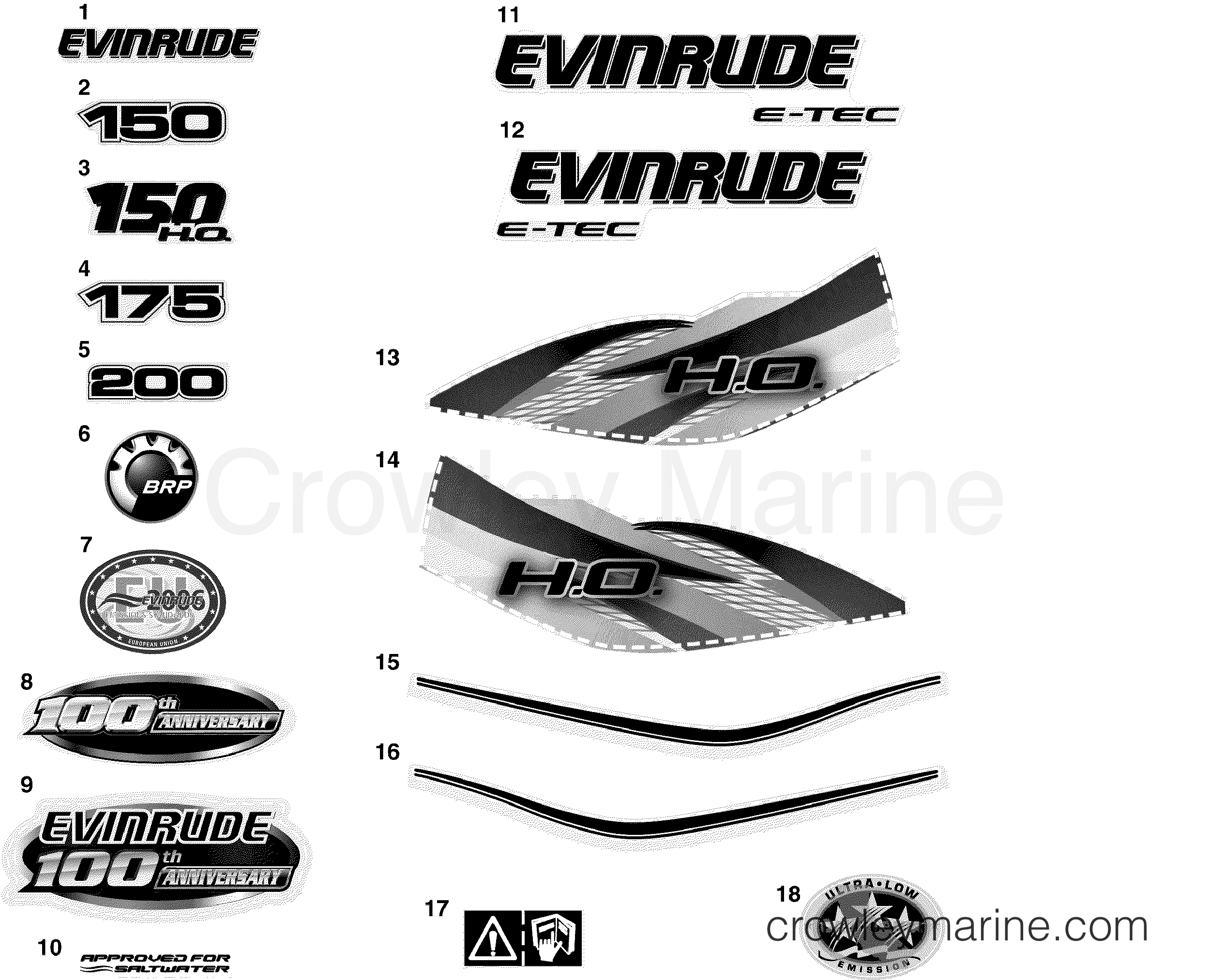 2009 Outboard 200 - E200DSLSEM - DECALS