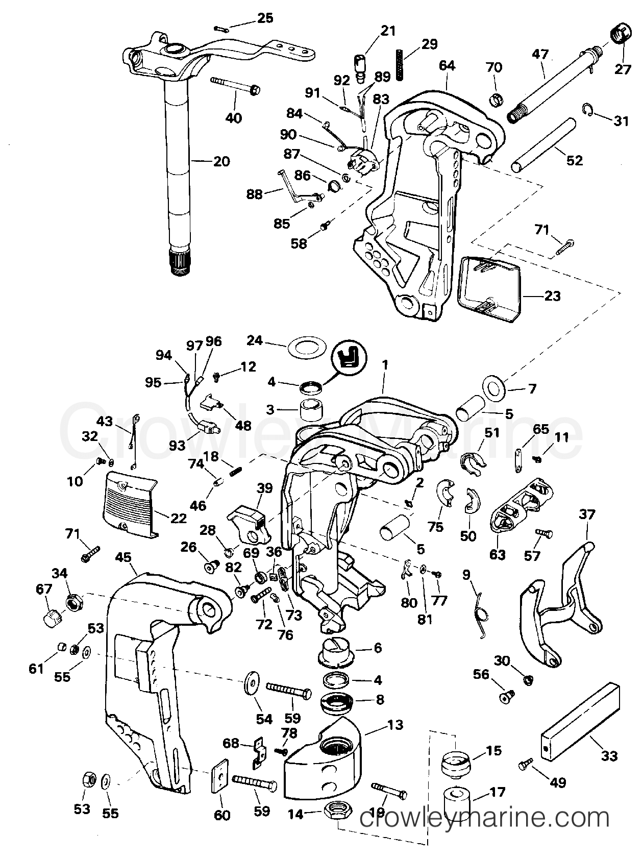 1996 Outboard 150 - J150EXEDB - MIDSECTION