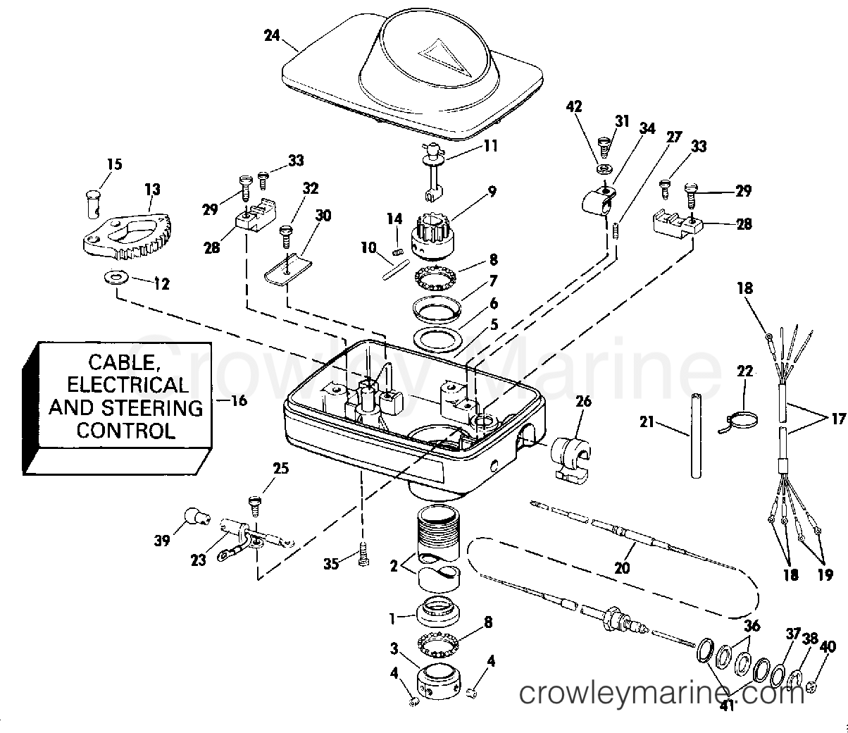 1990 Electric Motors 24 Volt - BHL4K - STEERING HOUSING GROUP/FOOT CONTROL ("A" OR "Y" MDL SUFFIX)