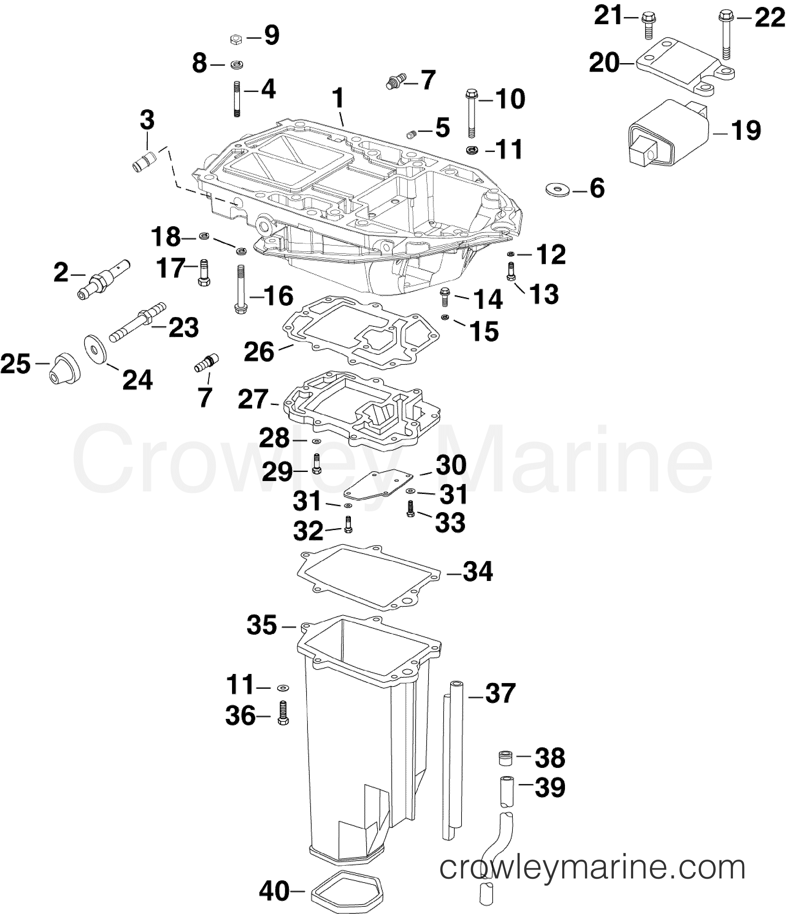 2010 Evinrude Outboards 250 - DE250CXISF EXHAUST HOUSING INNER section