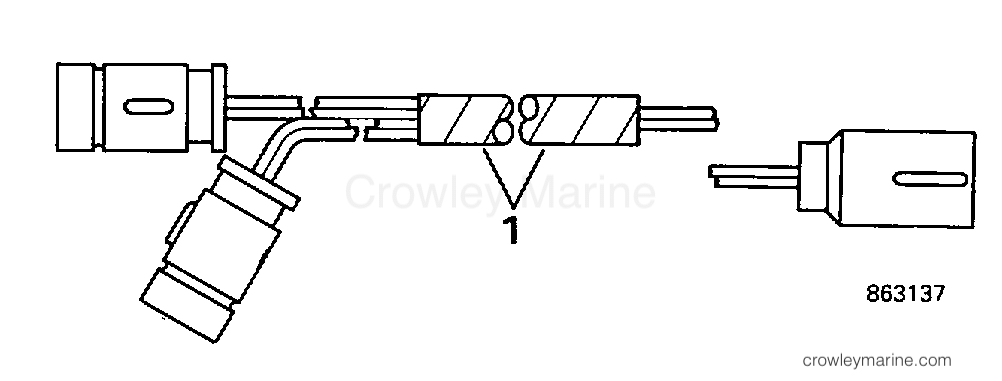 1997 Rigging OMC Stern Drive - All Models - SECOND STATION CONNECTOR -- TRIM CABLE