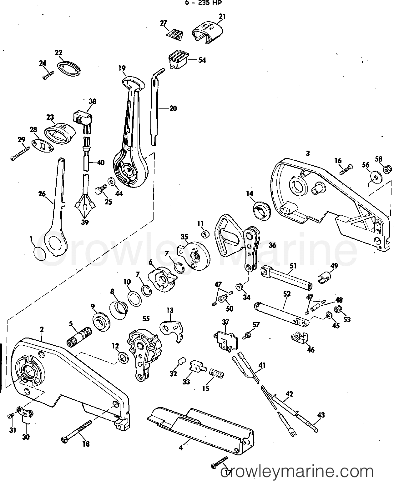 1978 Rigging Accessories - Remote Controls - REMOTE CTRL ASSY SINGLE LEVER 6 - 235 HP