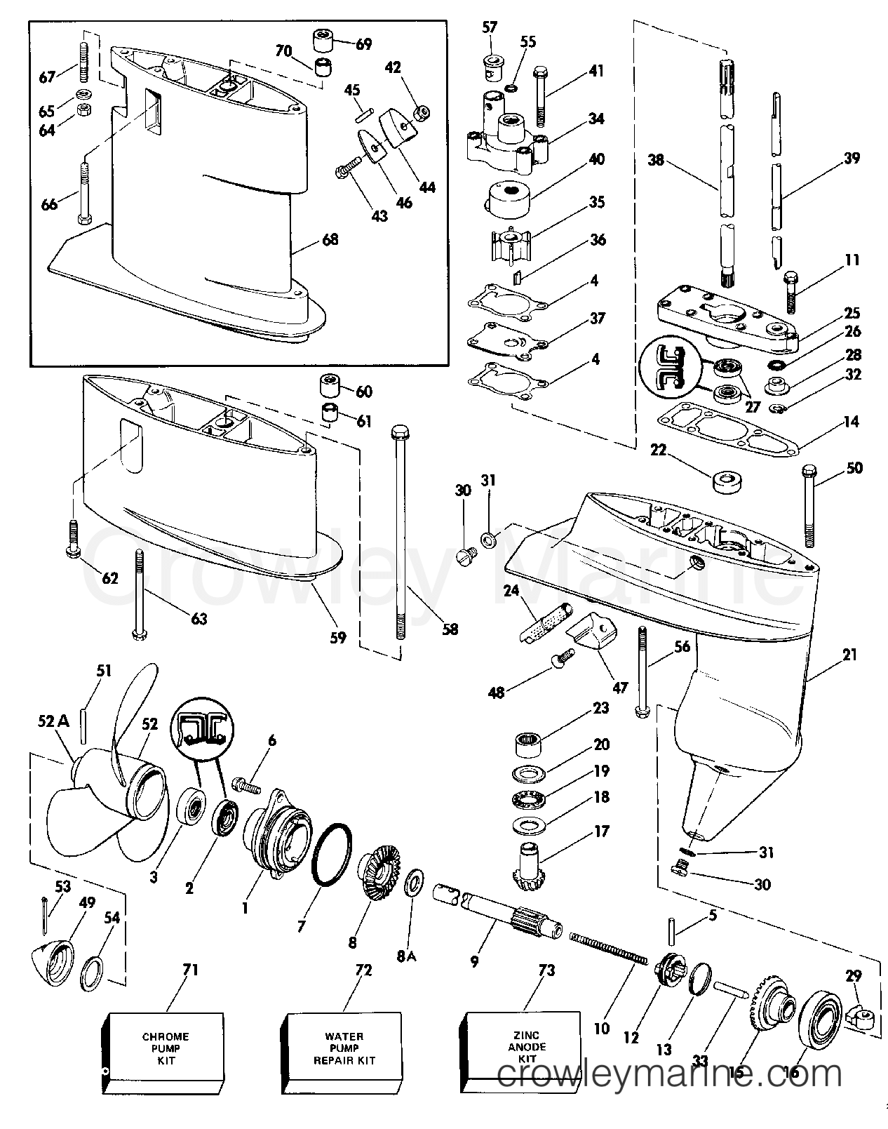 1986 Outboard 8 - J8RCDE - GEARCASE