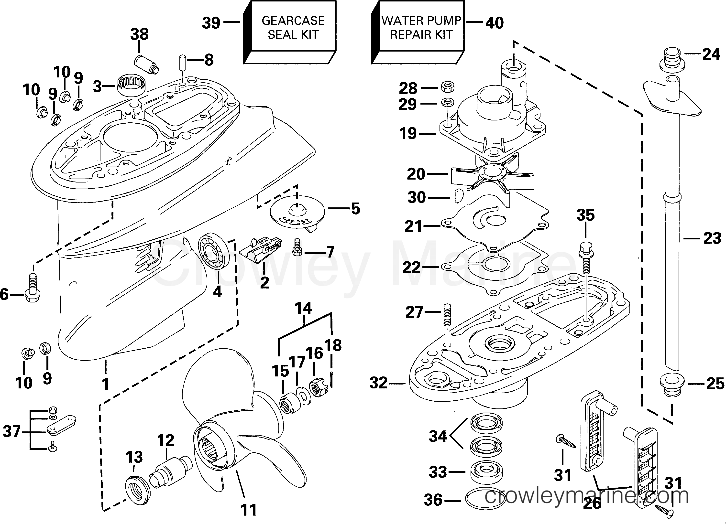 2001 Outboard 30 - E30TE4SIC - GEARCASE
