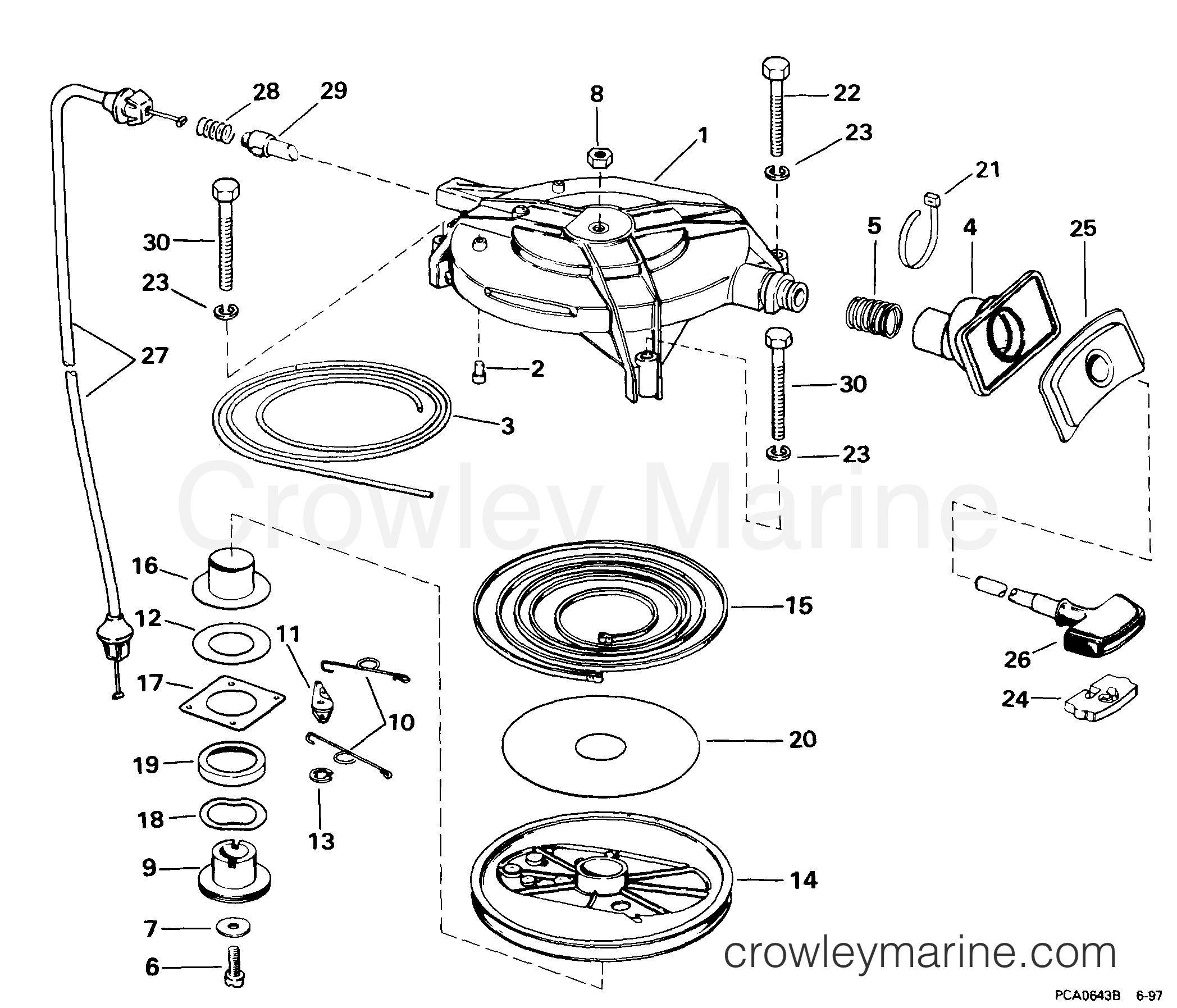 1999 Outboard 25 - J25WREES - REWIND STARTER