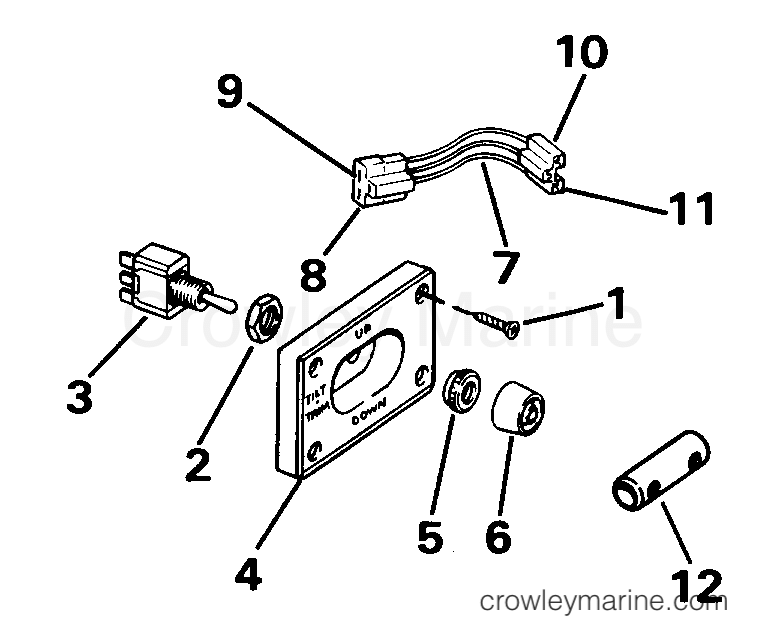 1995 Rigging OMC Stern Drive - All Models - TRIM/TILT SWITCH CONVERSION KIT - DUAL ENGINE