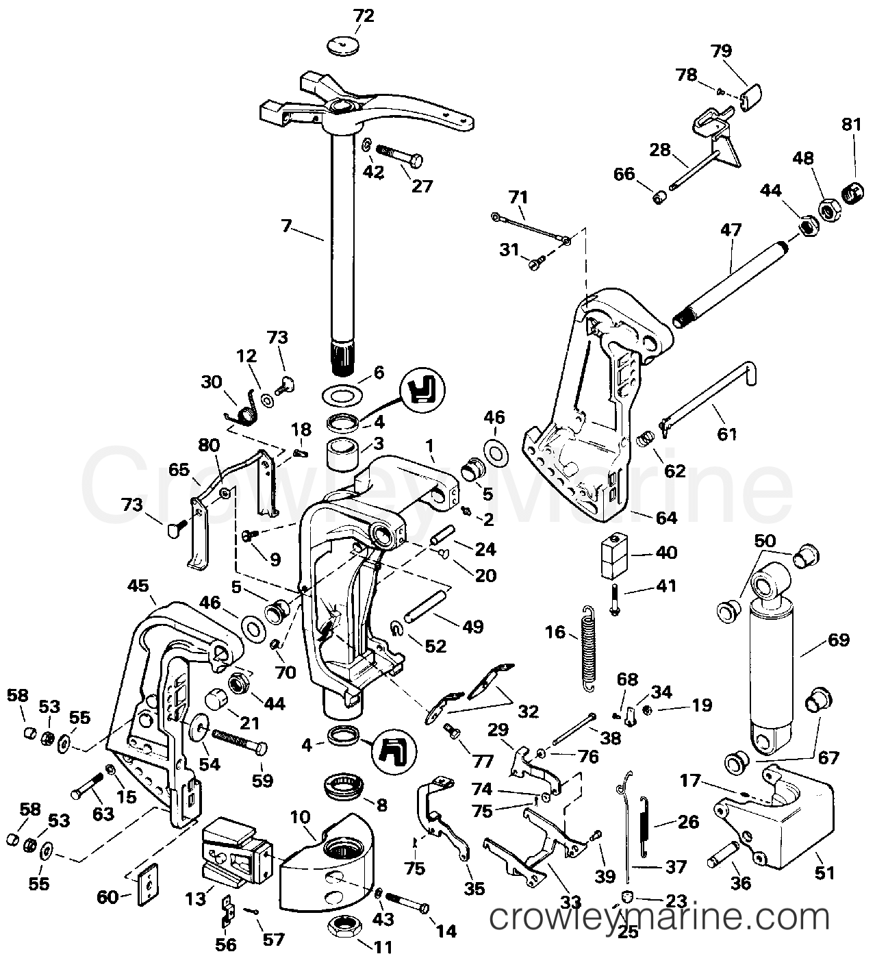 1993 Johnson Outboards 115 - TJ115TLETS STERN BRACKET - MANUAL TILT MODELS section