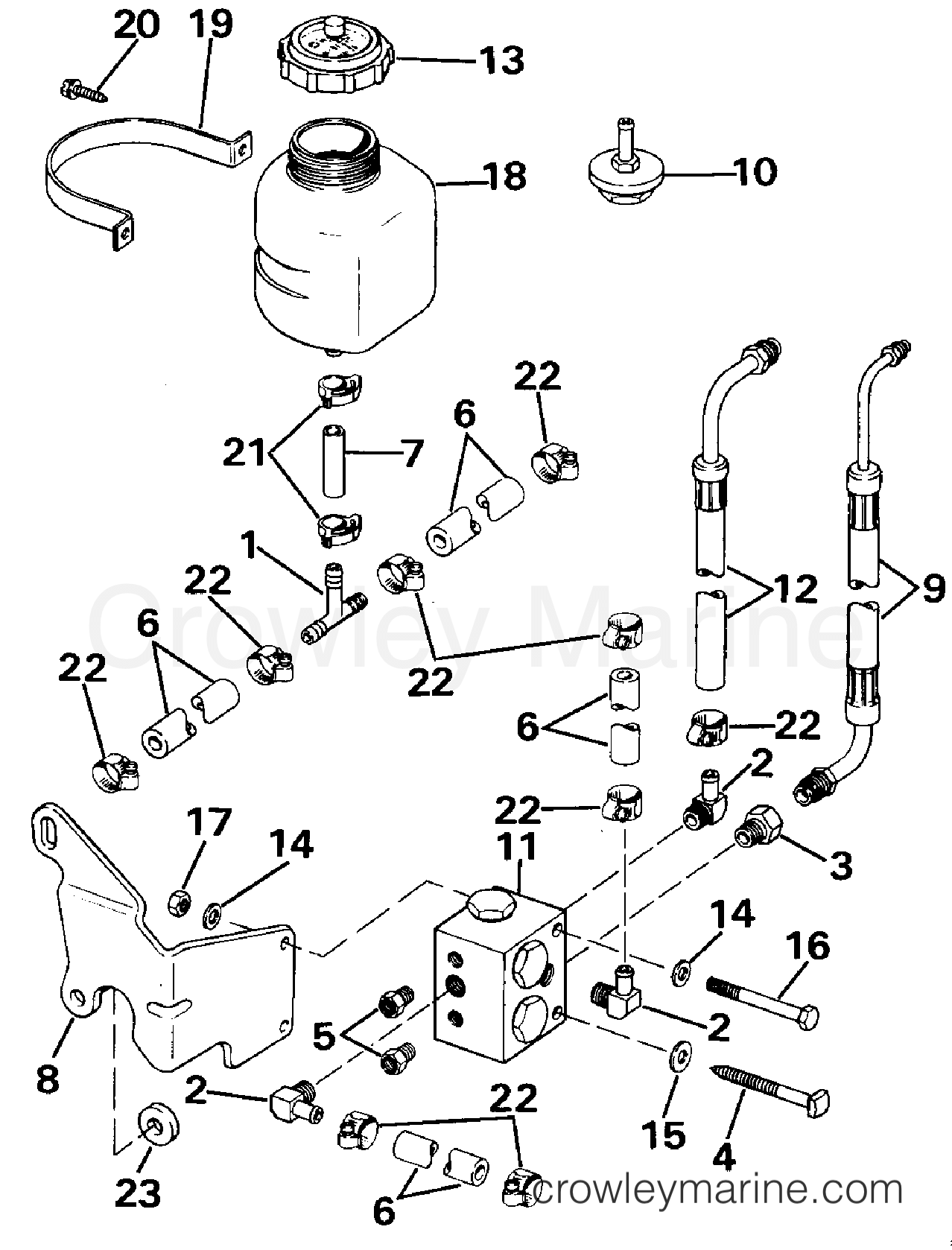 1989 Rigging OMC Stern Drive - All Models - PRIORITY VALVE KIT - DUAL ENGINE