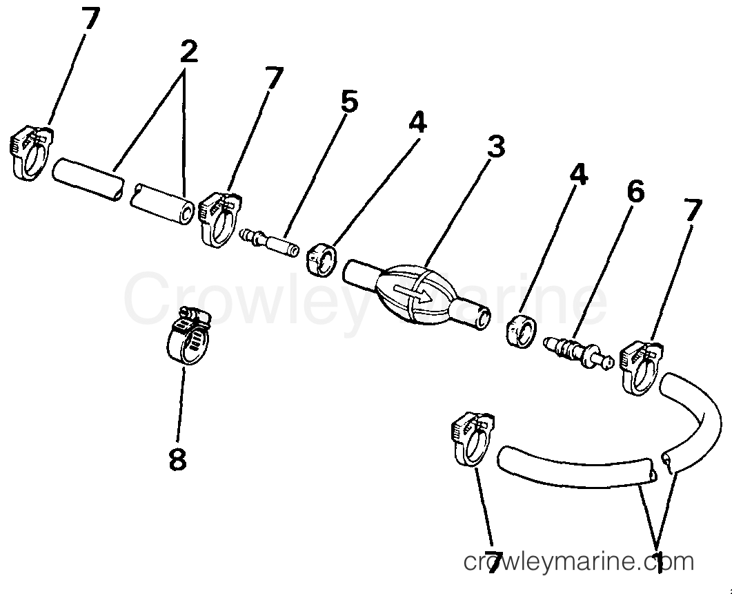 1987 Rigging Parts Accessories - Fuel System - PRIMER BULB & HOSE KIT - 3/8 IN. I.D. HOSE