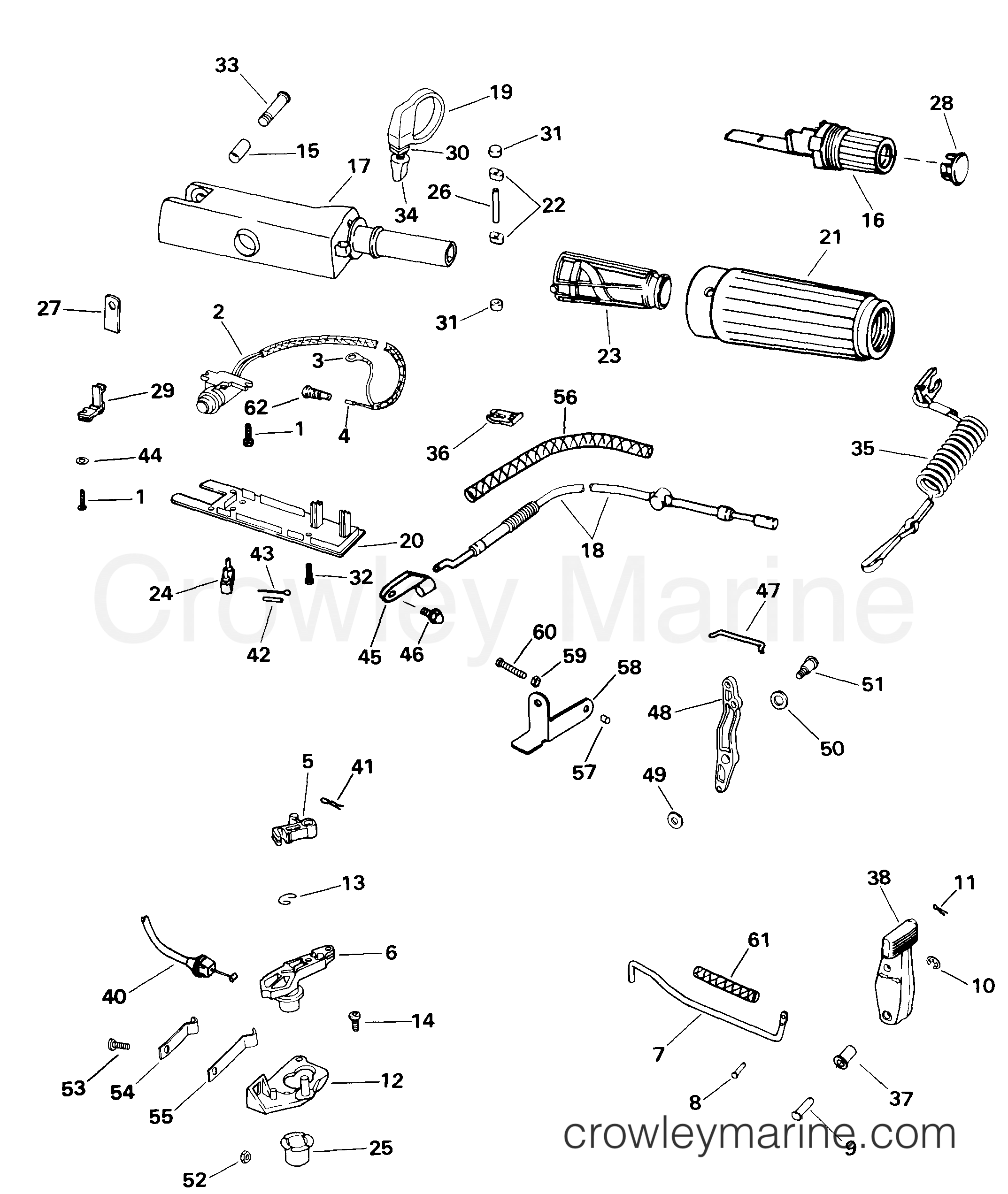 1999 Outboard 5 - E5RL4EEM - STEERING HANDLE