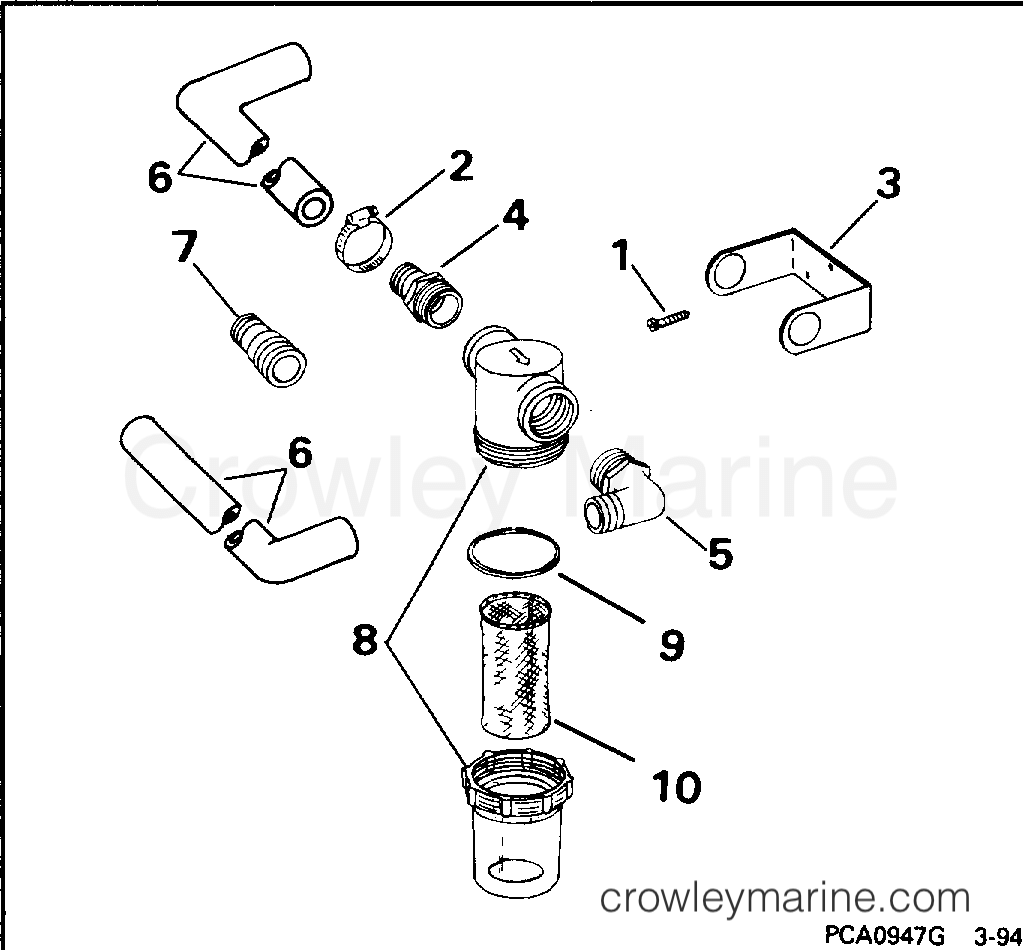 1996 Rigging OMC Stern Drive - All Models - STRAINER KIT