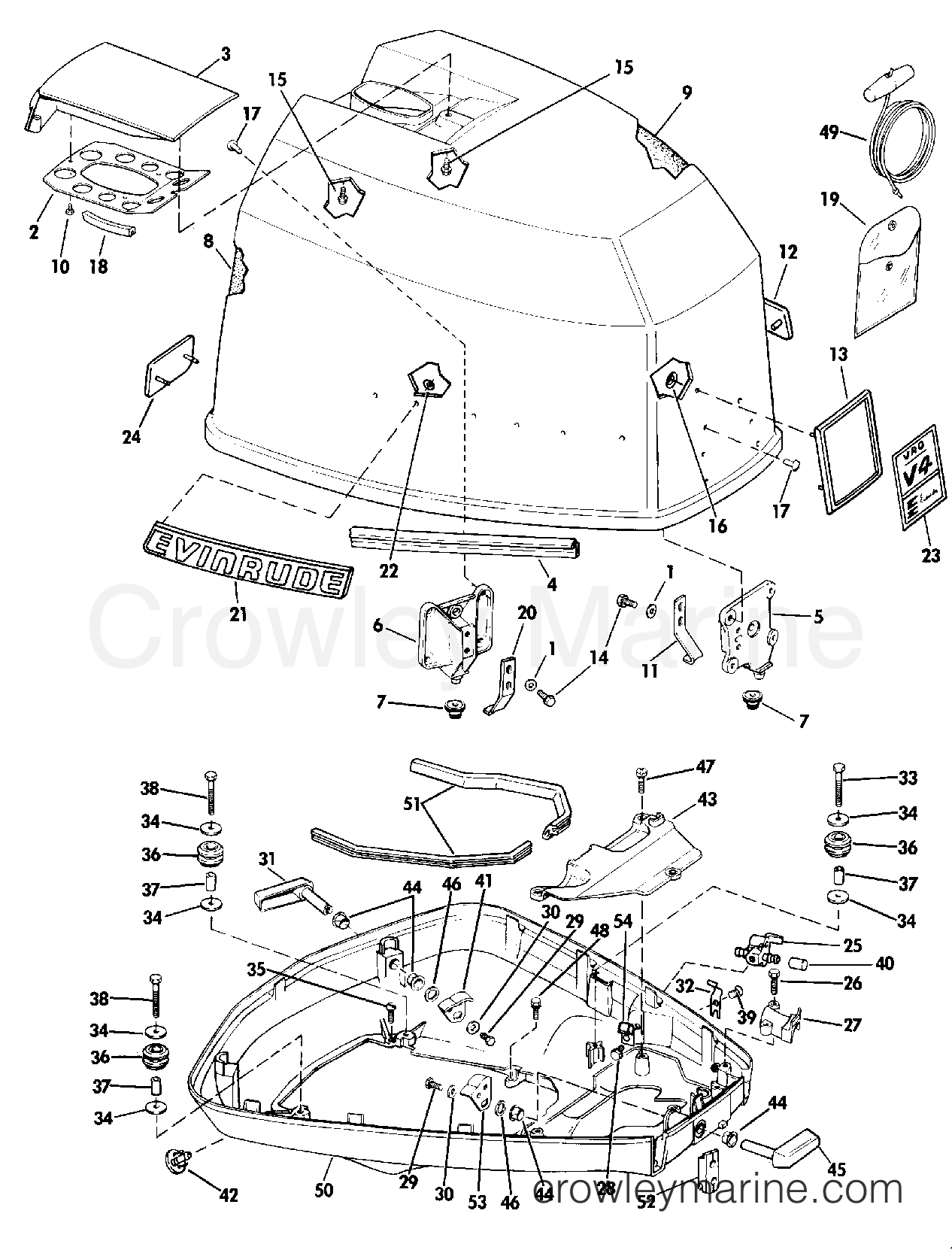 1984 Outboard 90 - J90MLCRD - ENGINE COVER - EVINRUDE
