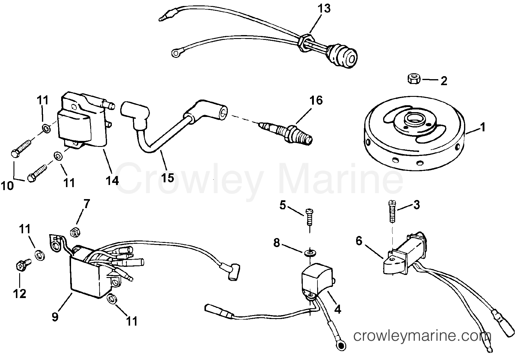 IGNITION ELECTRICAL 2005 Johnson Outboards 3 5 J3RSOD Crowley Marine