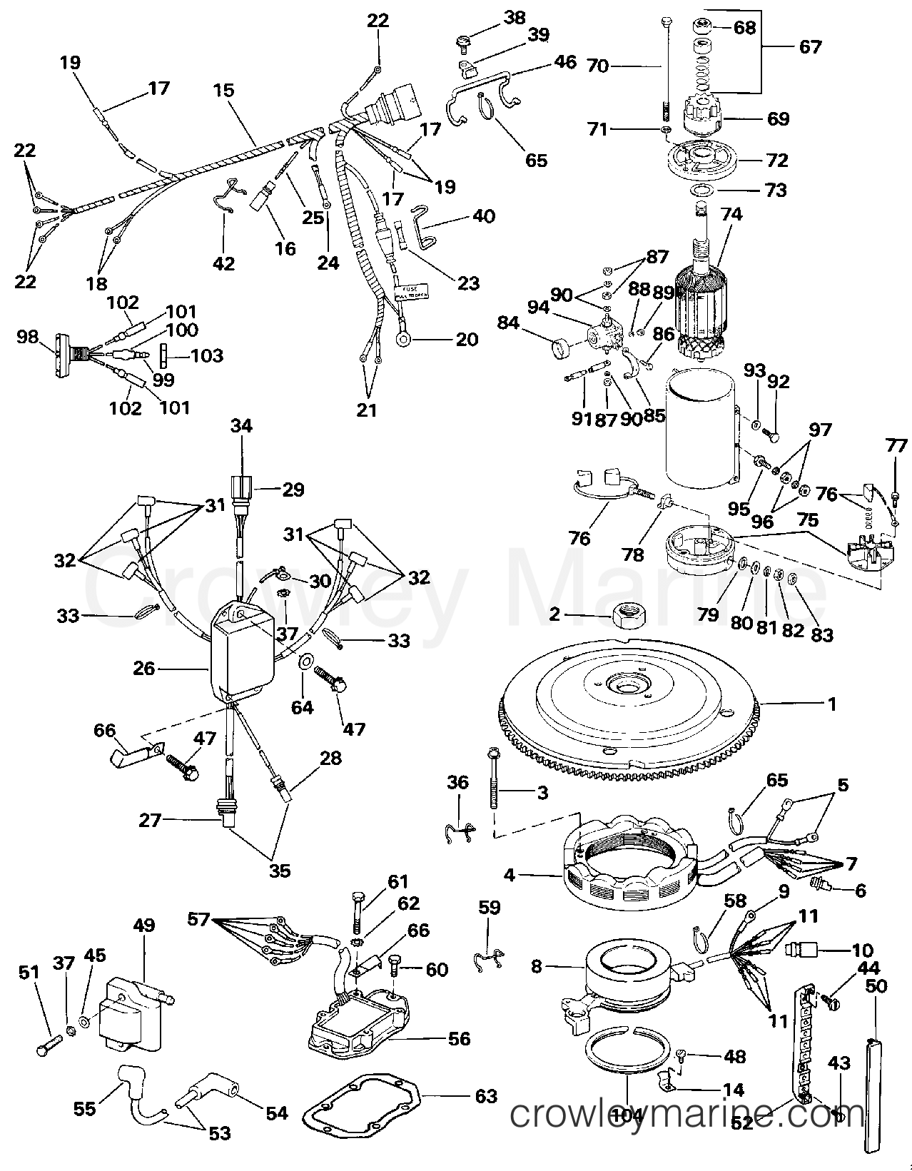 1990 Outboard 150 - J150TXESB - IGNITION SYSTEM - 150 MODELS