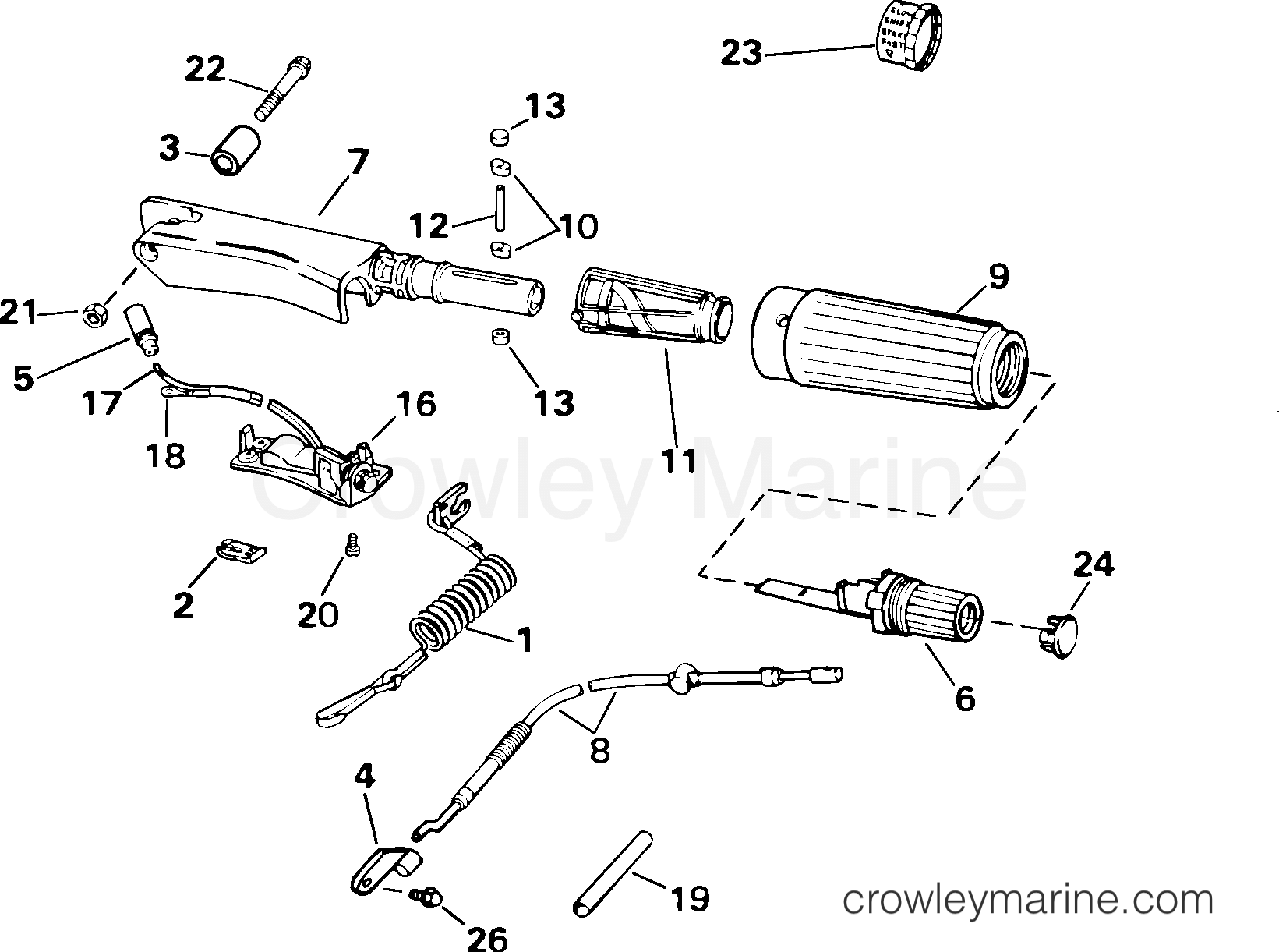 2004 Outboard 8 - J8R4SRC - STEERING HANDLE