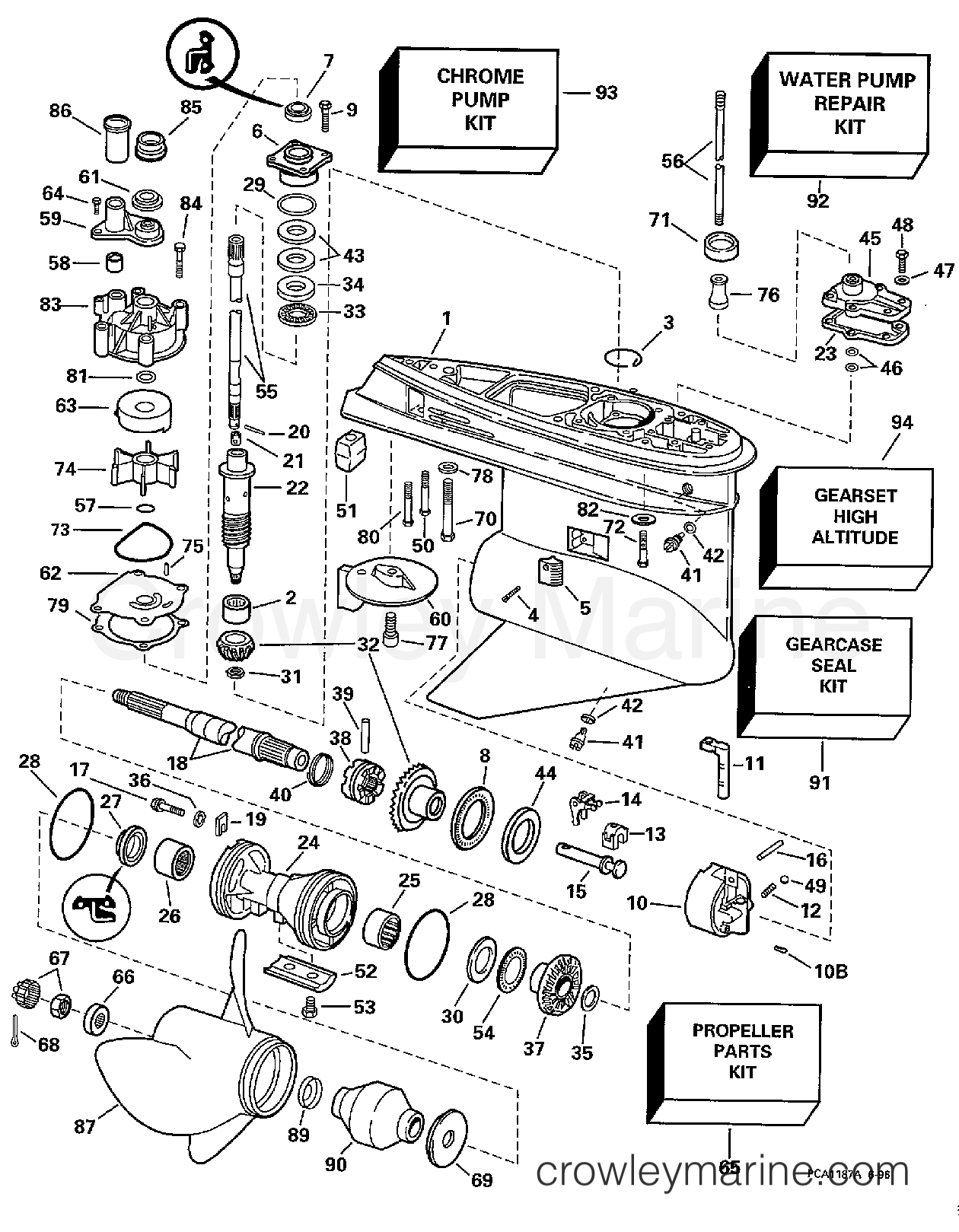 1997 Outboard 150 - SJ150WTPLT - GEARCASE