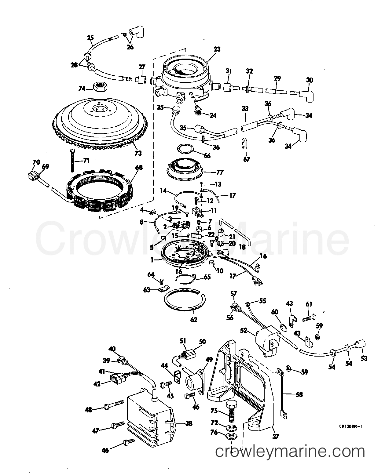 1968 Outboard 85 - V4SL-20A - DISTRIBUTOR GROUP