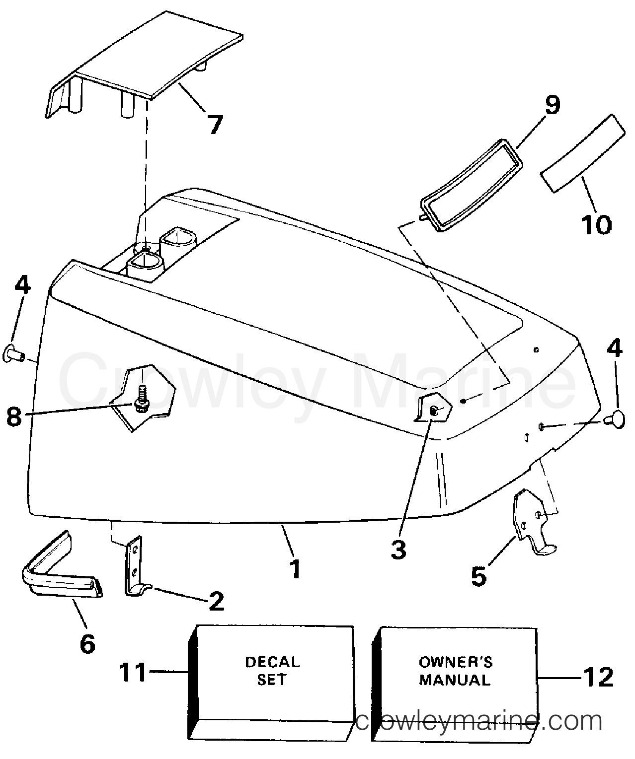1989 Outboard 6 - J6RLCEC - ENGINE COVER - JOHNSON