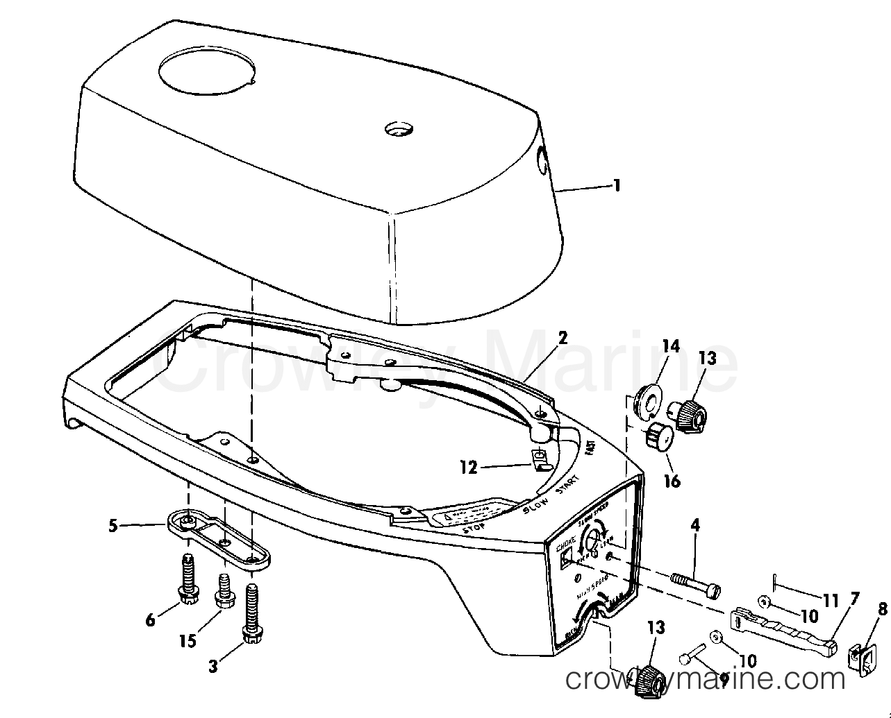 1986 Outboard 1.2 - JCO-CDR - ENGINE COVER