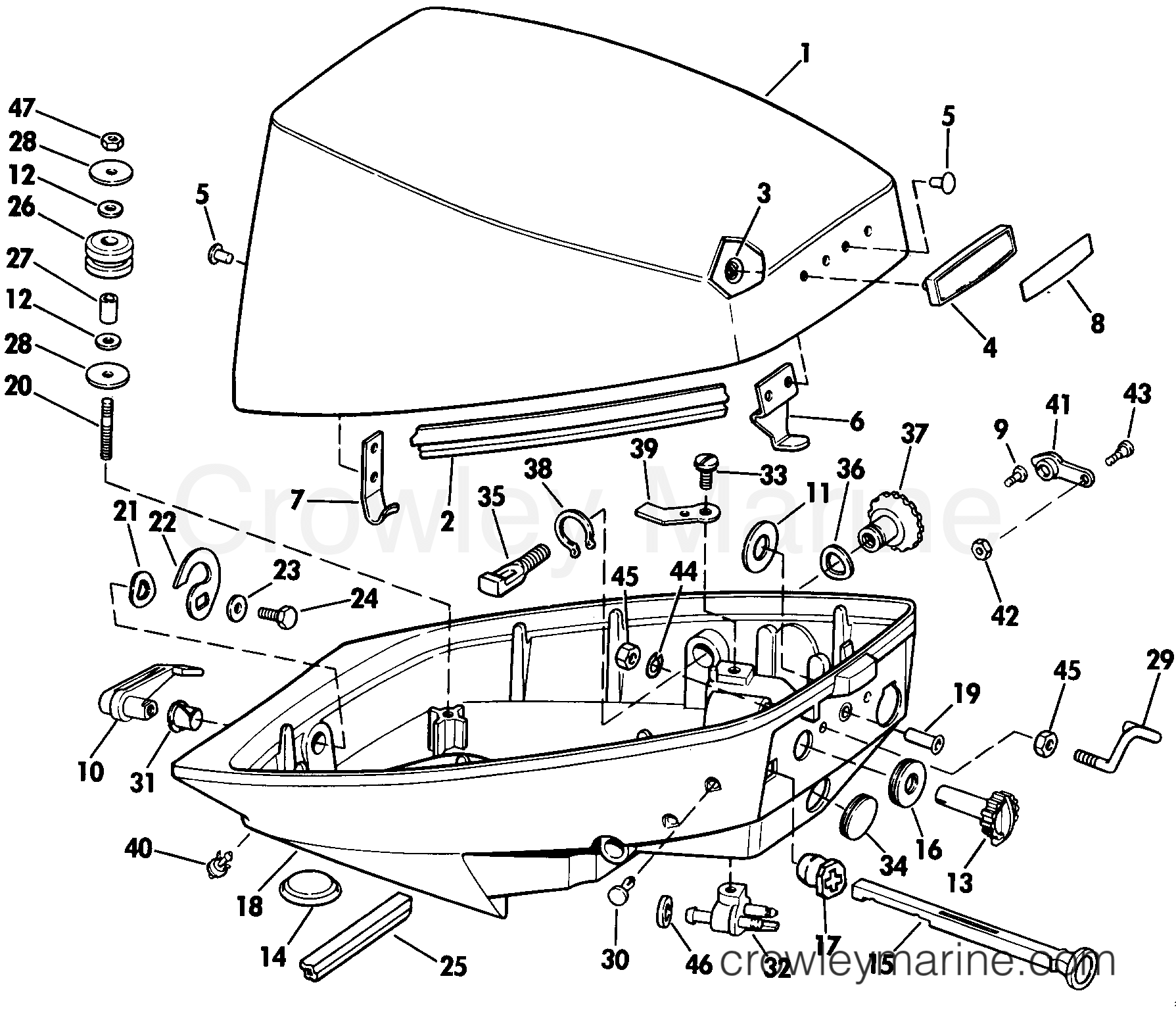 1985 Outboard 15 - J15ECOB - ENGINE COVER - JOHNSON