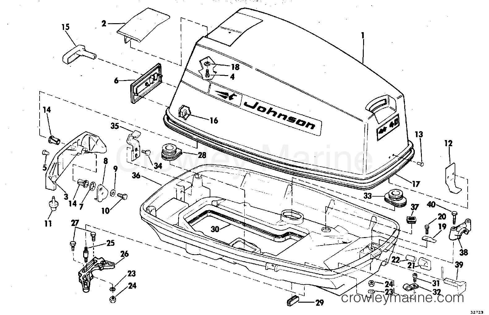 1973 Outboard 40 - 40RL73D - MOTOR COVER