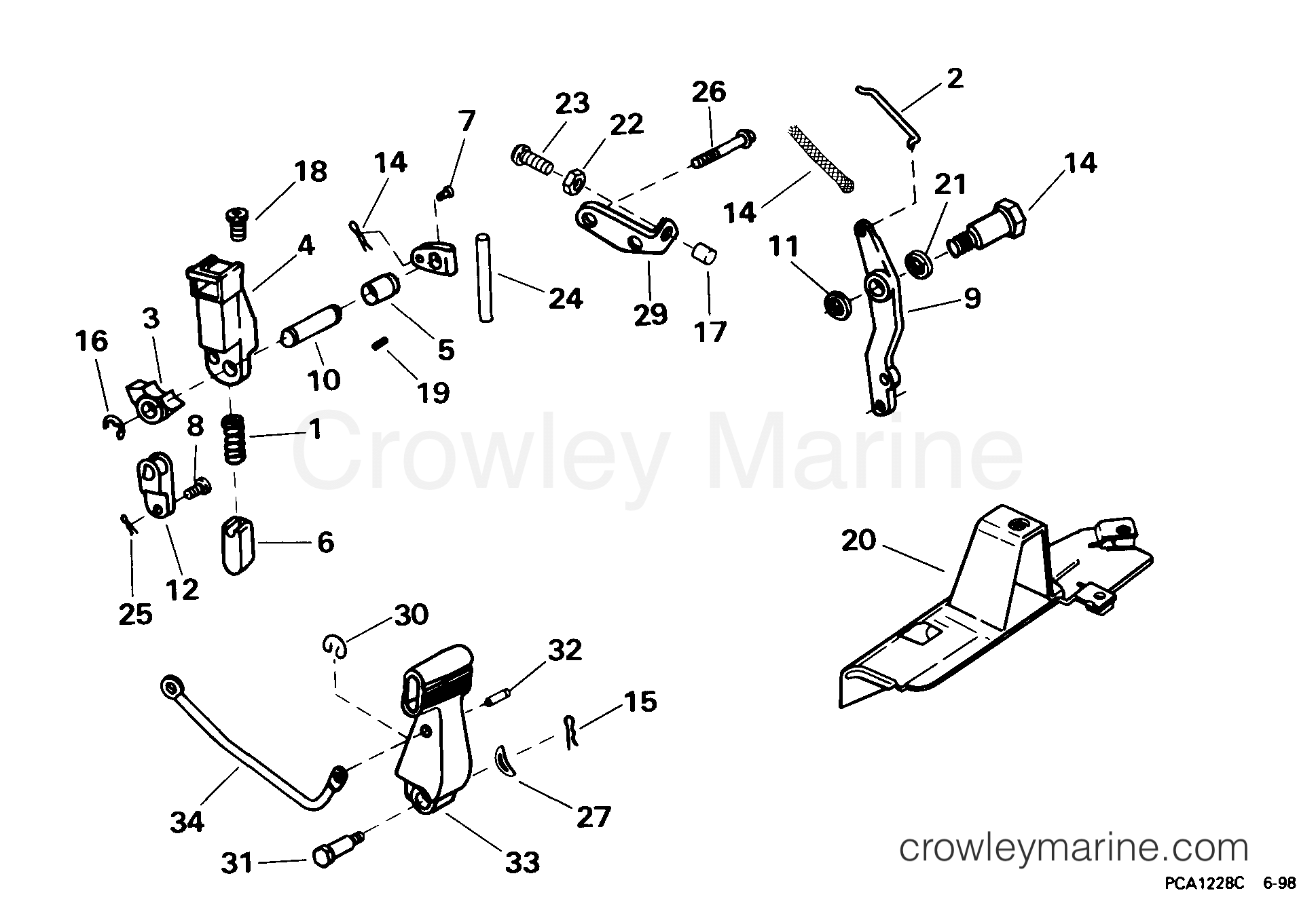 SHIFT & THROTTLE LINKAGE 1999 Evinrude Outboards 8 E8R4EEM Crowley
