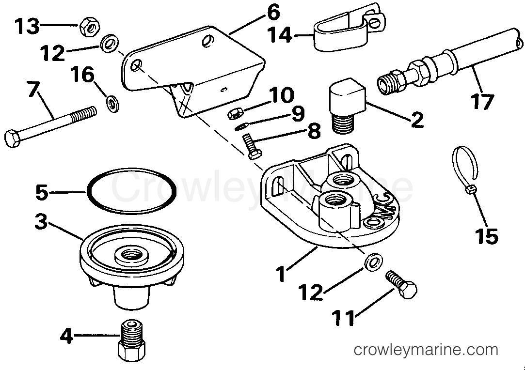 1989 Rigging OMC Stern Drive - All Models - REMOTE OIL FILTER KIT