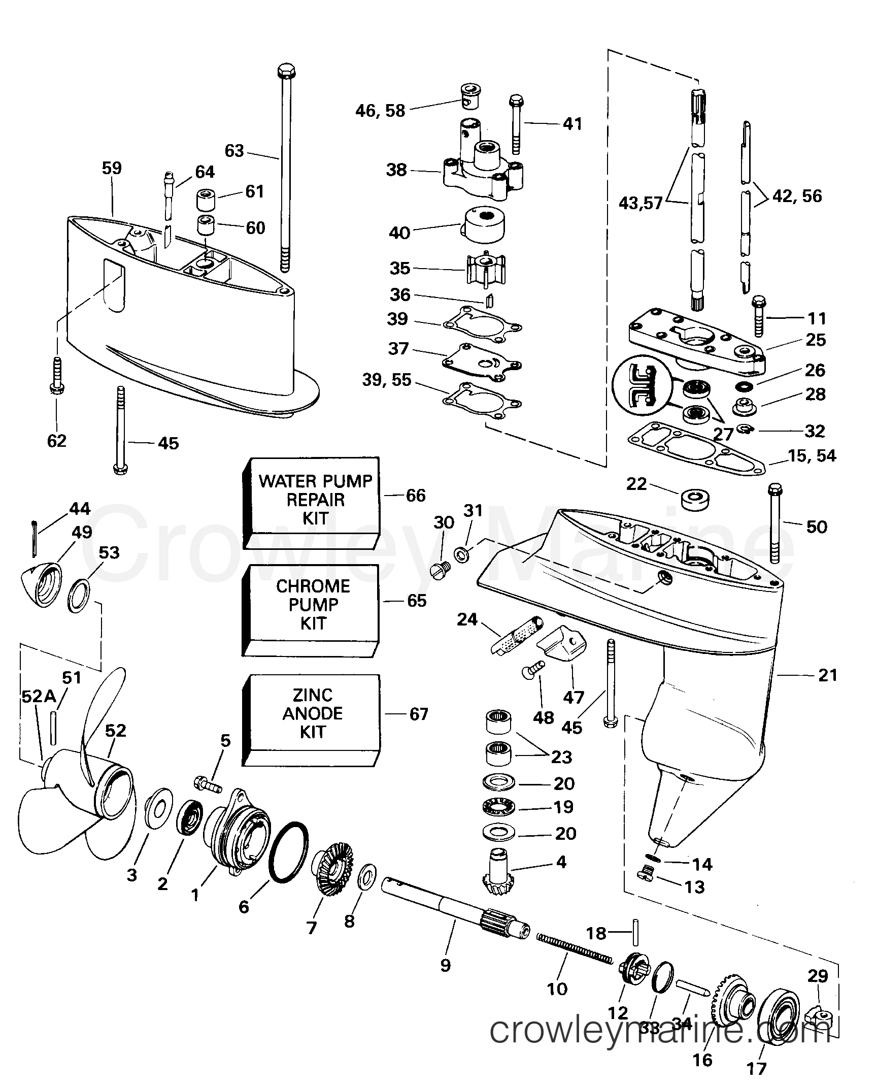 2000 Outboard 8 - J8WRLSSC - GEARCASE