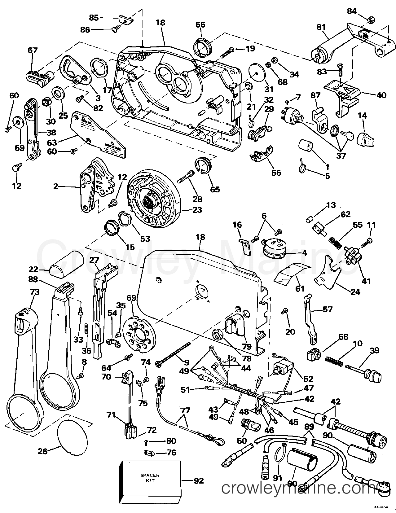 1988 Outboard 60 - J60ELCCR - REMOTE CONTROL