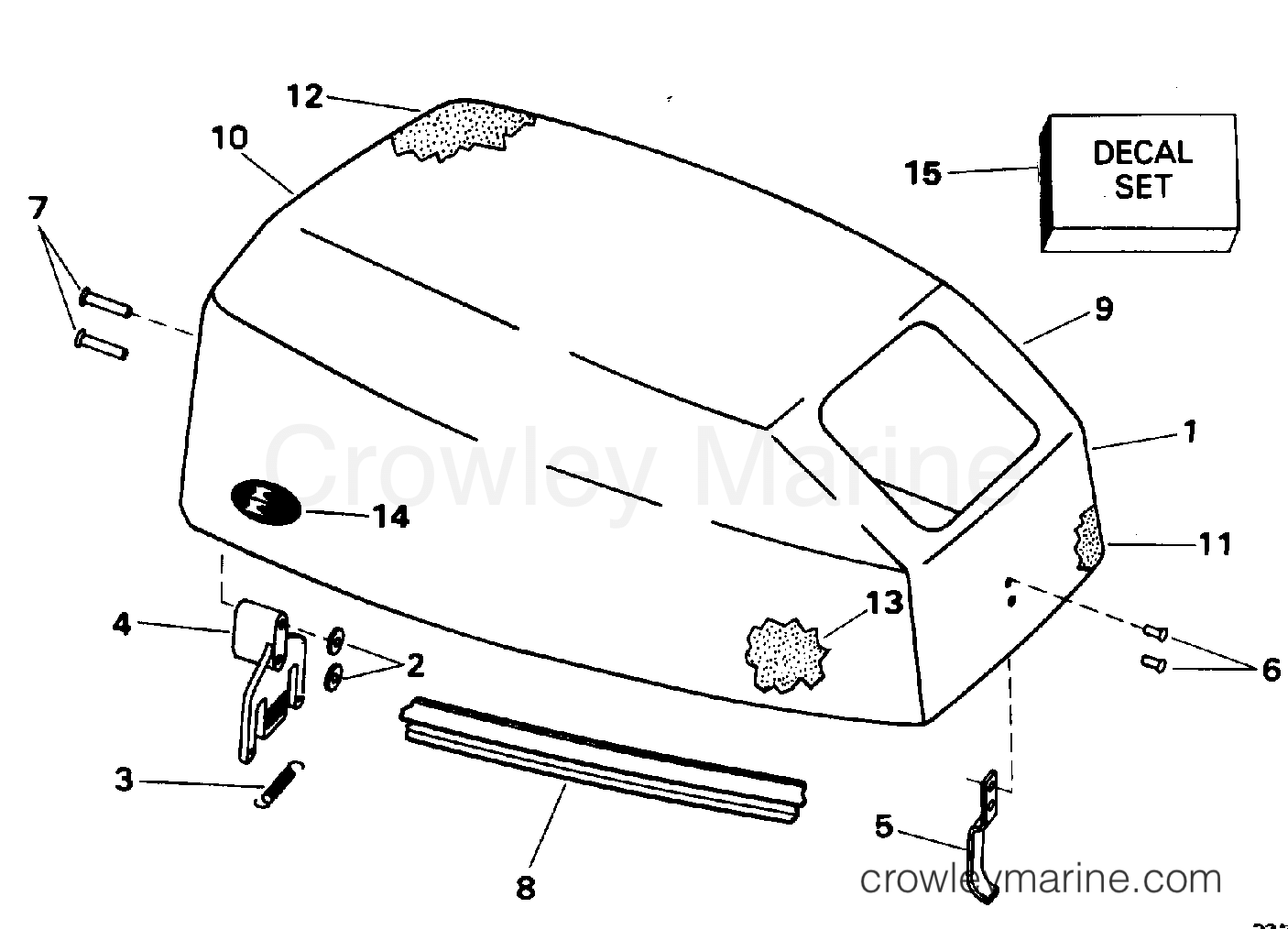 1995 Outboard 15 - E15EEOD - ENGINE COVER - EVINRUDE