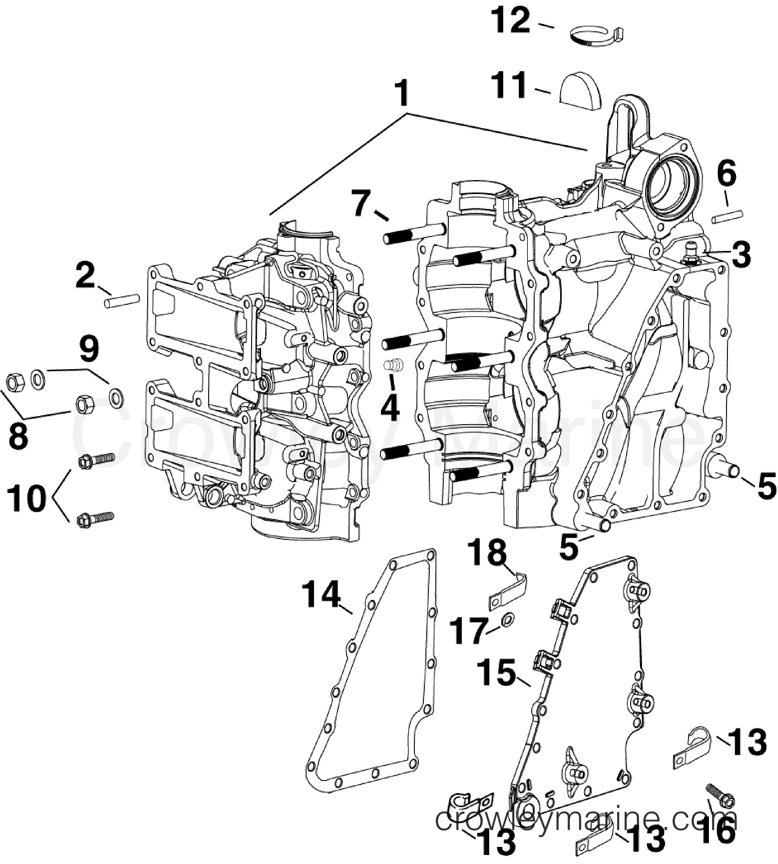 2007 Outboard 40 - E40DPLSUM - CYLINDER/CRANKCASE