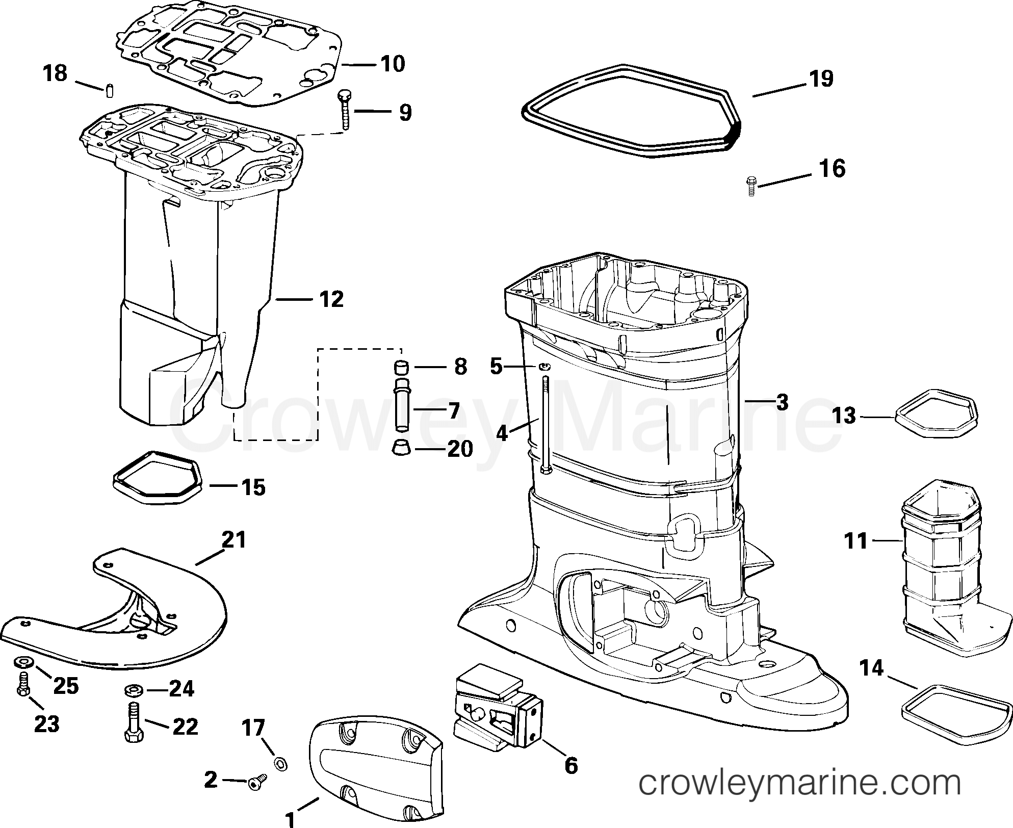 2005 Outboard 115 - J115GLSOB - EXHAUST HOUSING