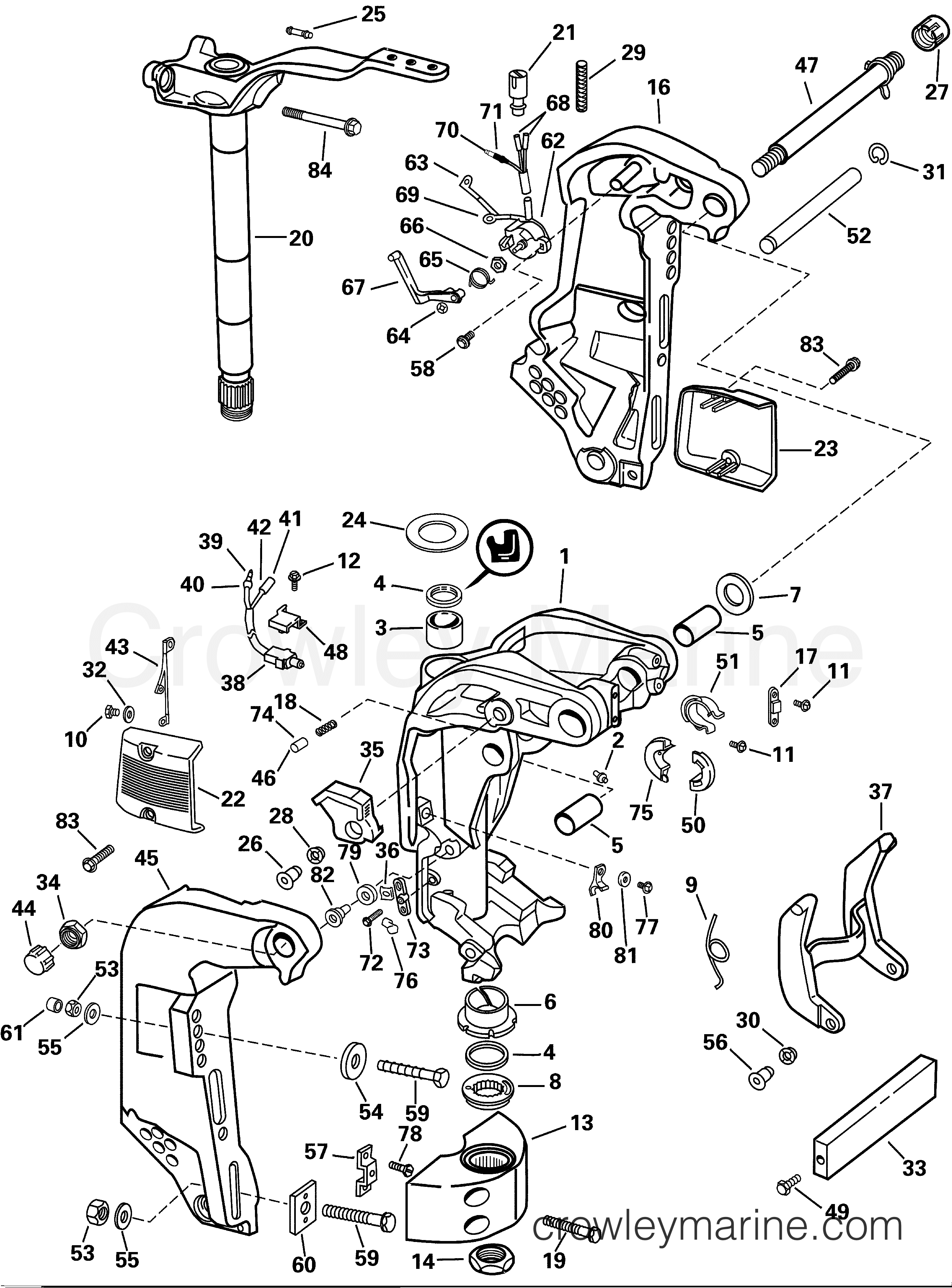 2001 Outboard 150 - J150WPLSIF - MIDSECTION