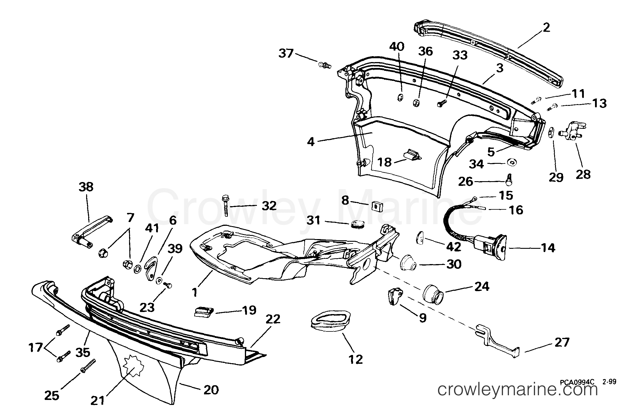 1999 Outboard 15 - E15WREES - LOWER ENGINE COVER