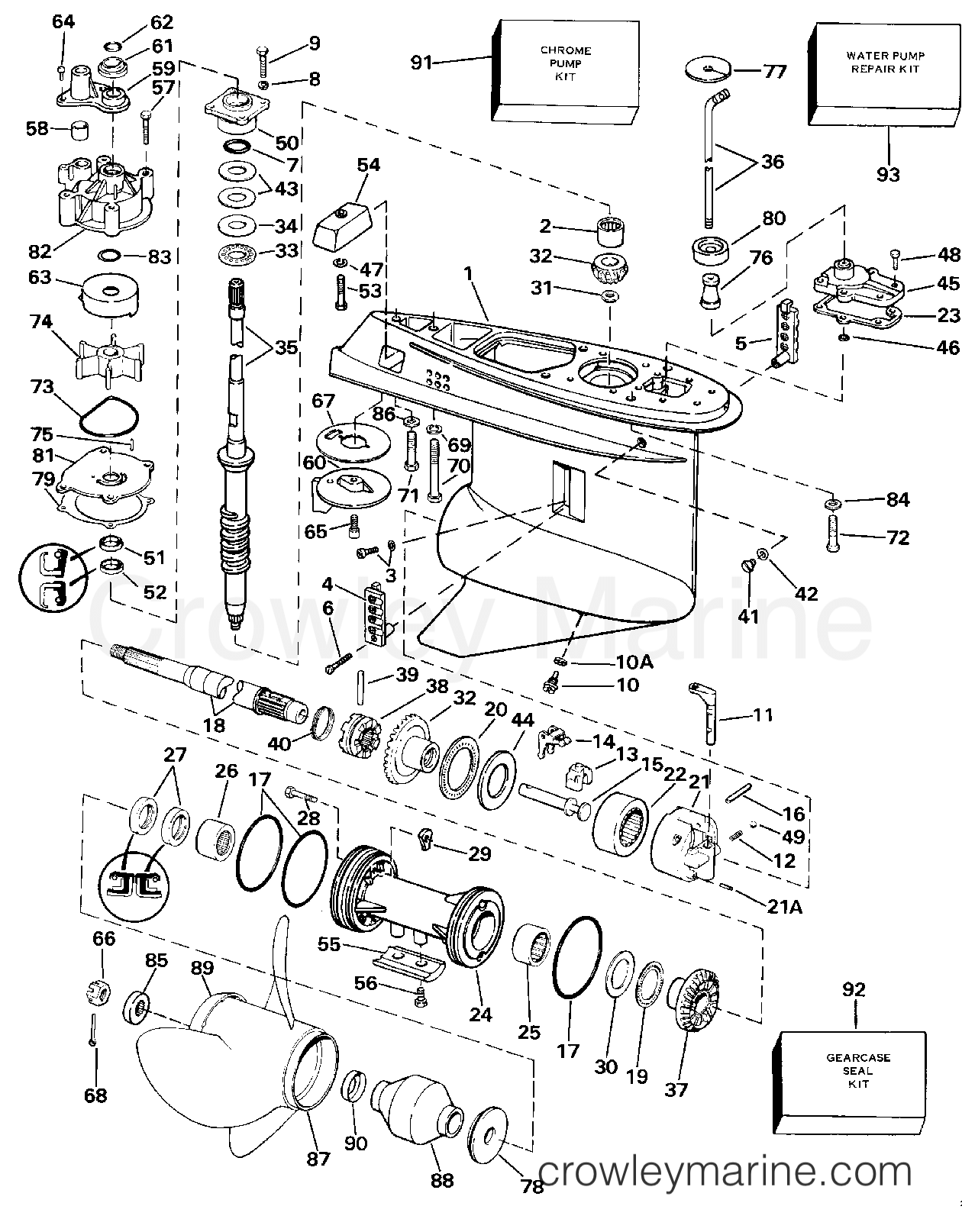 1986 Outboard 155 - E155WTXCDR - GEARCASE