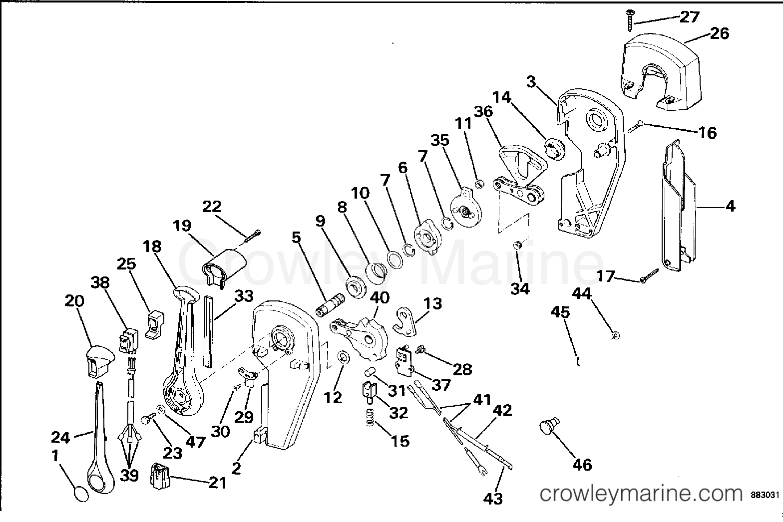 1996 Rigging OMC Stern Drive - All Models - REMOTE CONTROL ASSEMBLY - BINNACLE MOUNT
