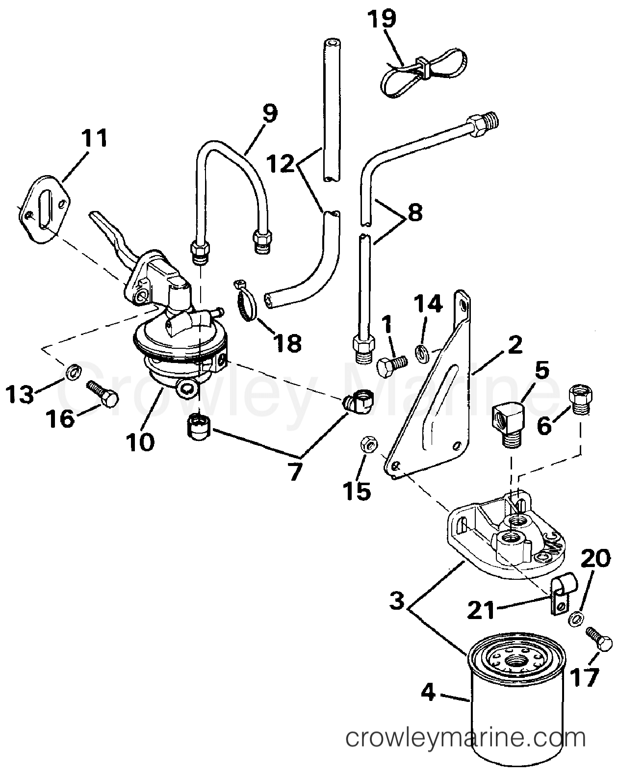 1987 Stern Drive 7.5 - 754BPSRC - FUEL PUMP & FILTER