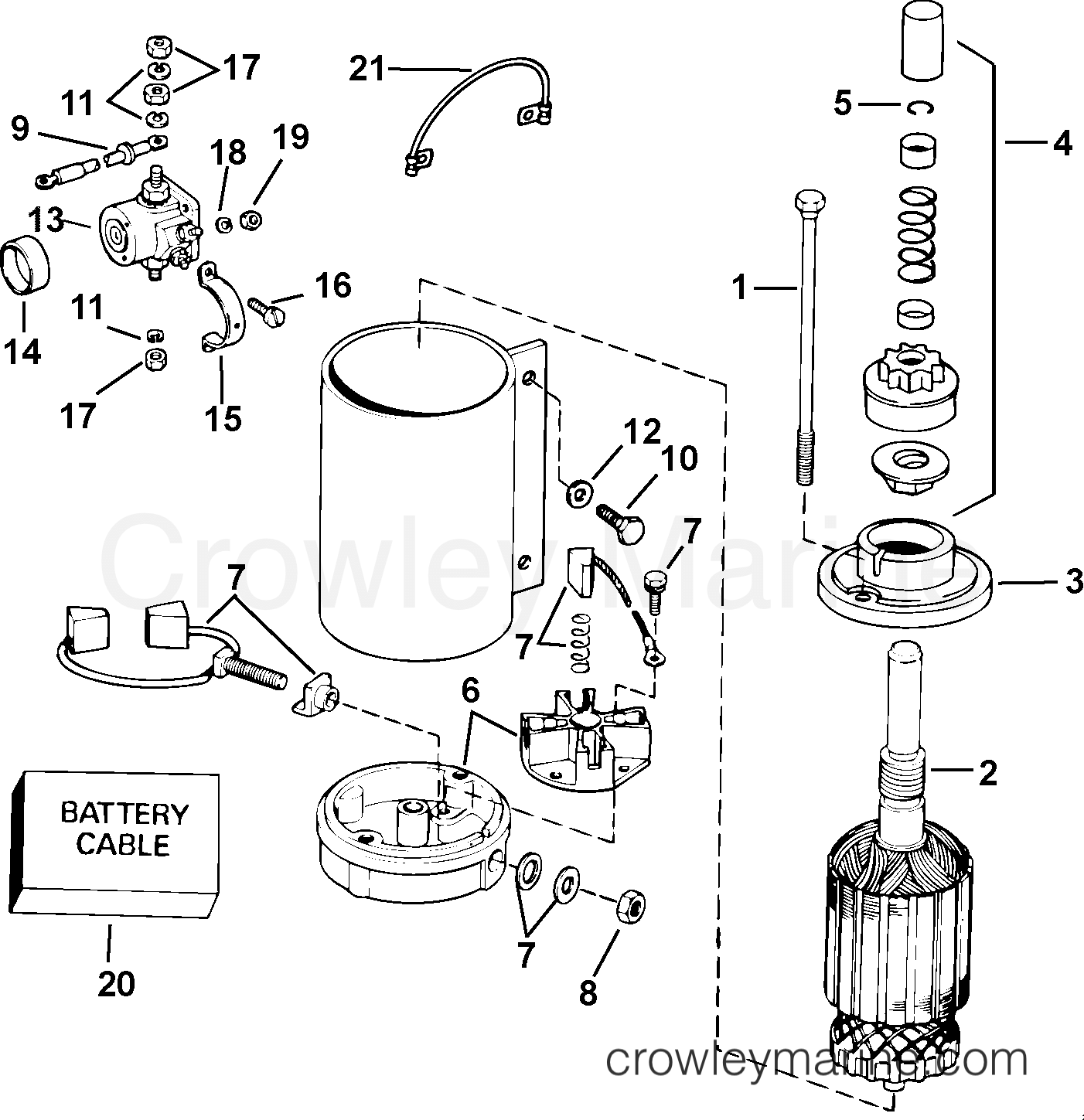2002 Outboard 50 - J50PLSNF - STARTER MOTOR