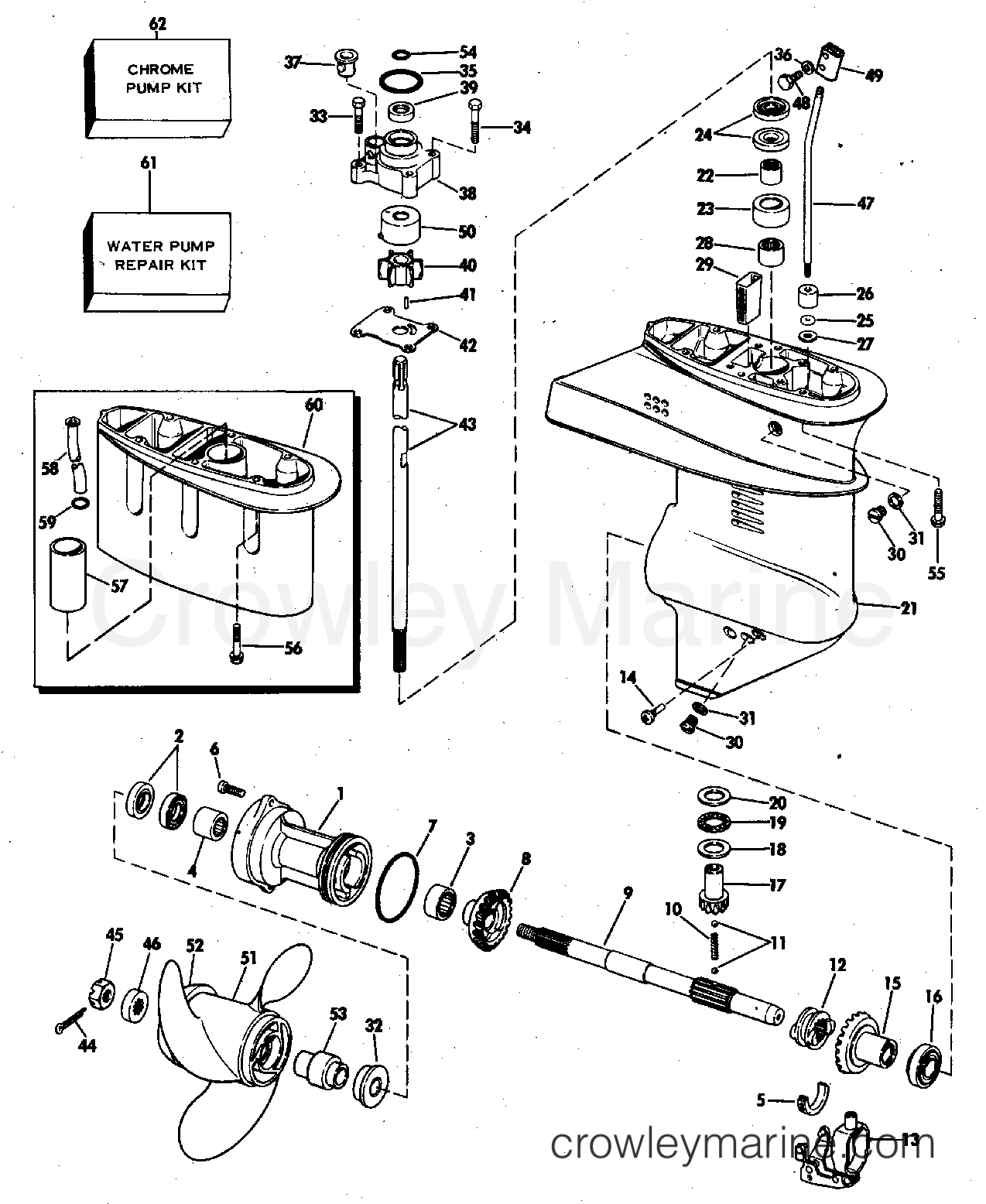 1978 Outboard 9.9 - 10824M - GEARCASE