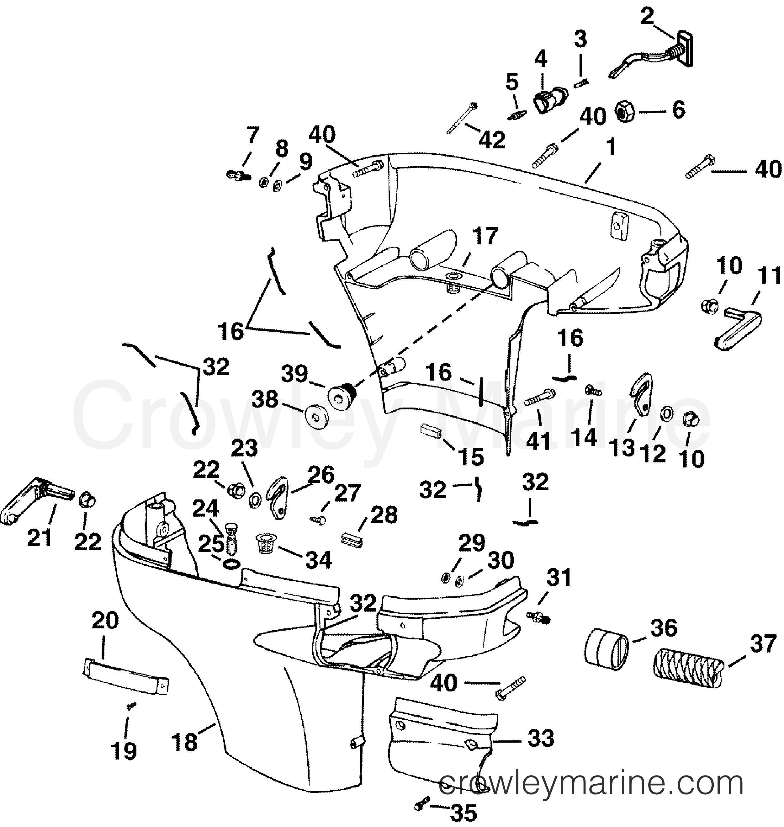 2006 Outboard 90 - J90PLSDM - LOWER ENGINE COVER