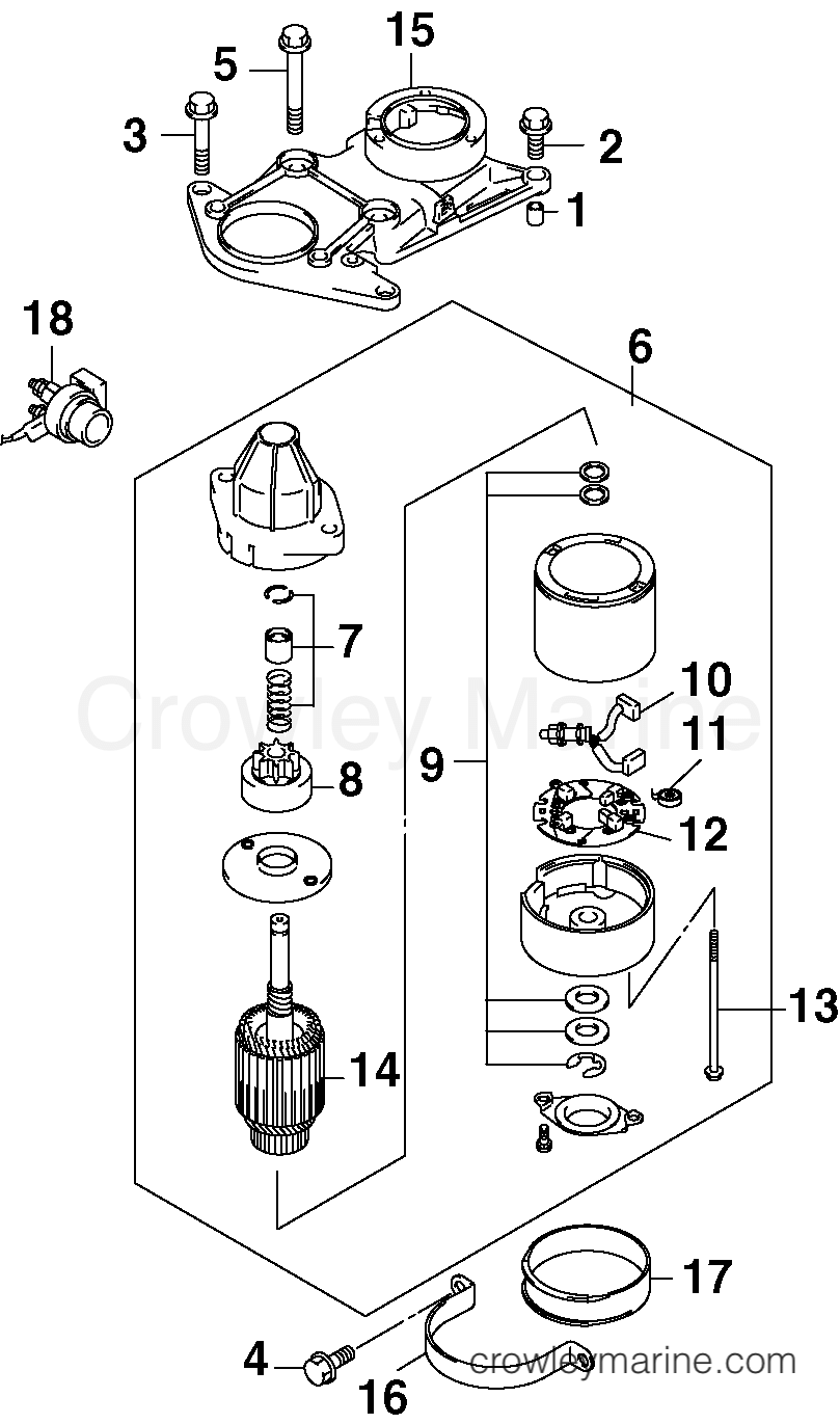 2005 Outboard 60 - J60PL4SOA - STARTER MOTOR