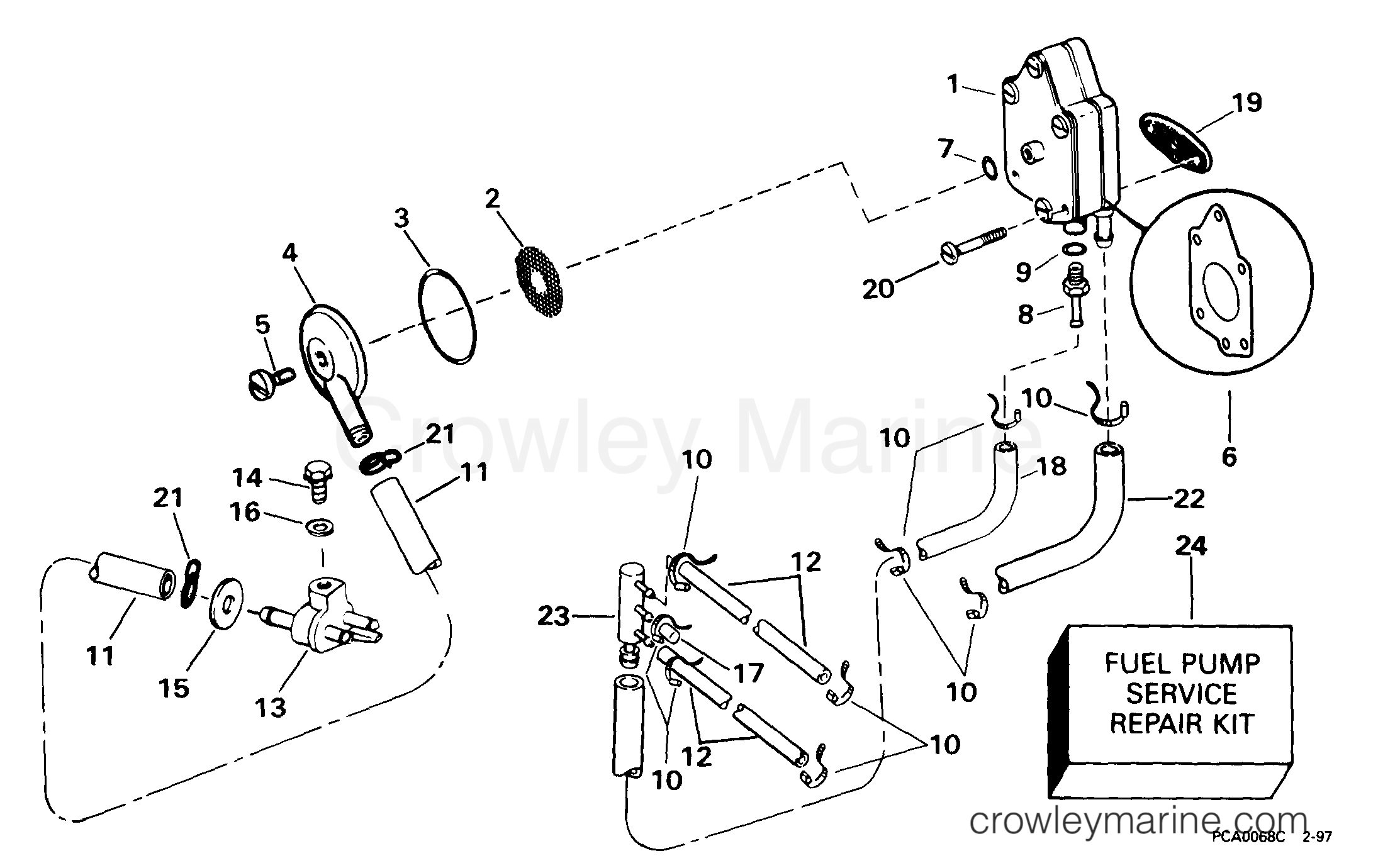 1999 Outboard 40 - BJ40EEEA - FUEL PUMP & FILTER